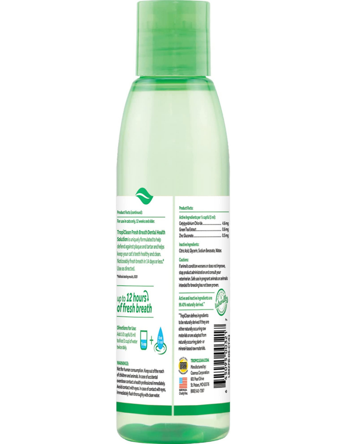 Tropiclean Fresh Breath Cat Dental Health Solution 237ml image 2