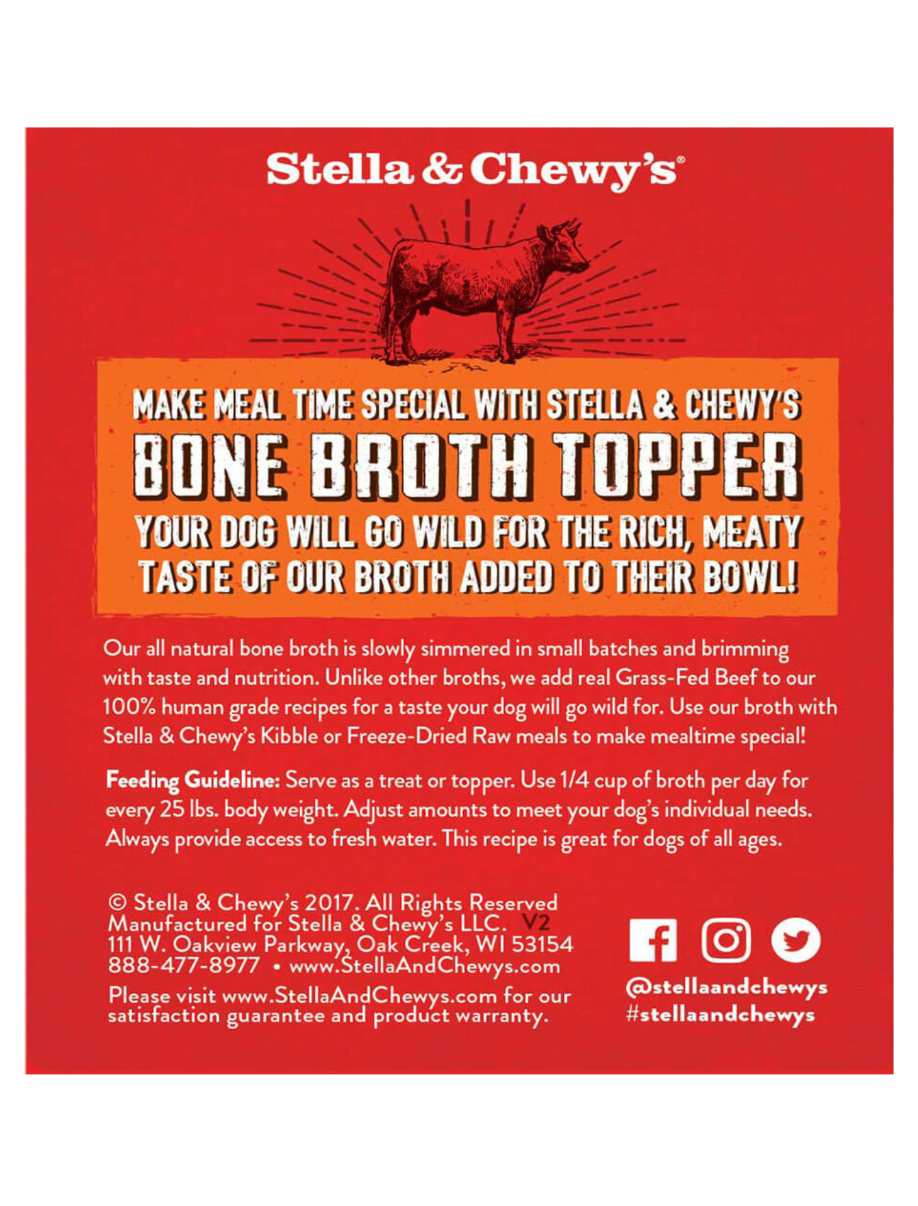Stella & Chewy's Broth Topper 325ml Grass-Fed Beef Wet Dog Food image 3