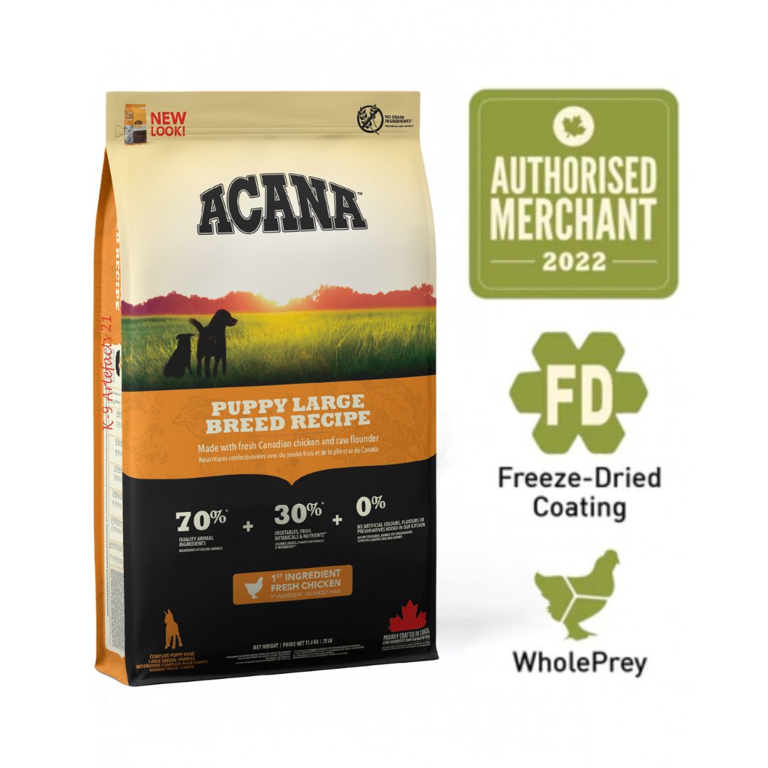 Acana Dog Heritage Freeze-Dried Coated 11.4kg Puppy Large Breed Dry Dog Food image 7