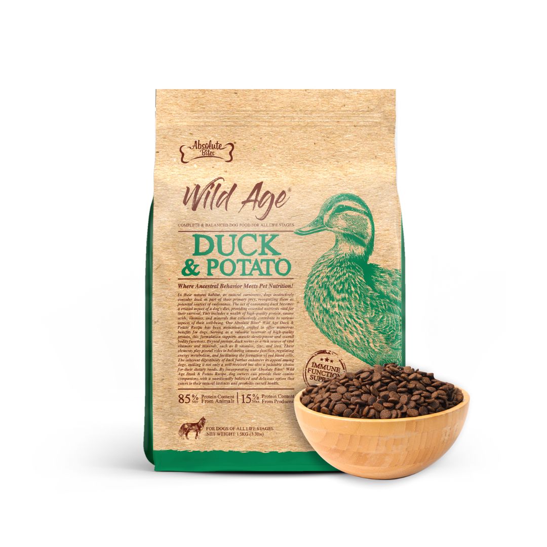 Absolute Bites Dog Wild Age 1.5kg Duck & Potato Dry Dog Food image 4
