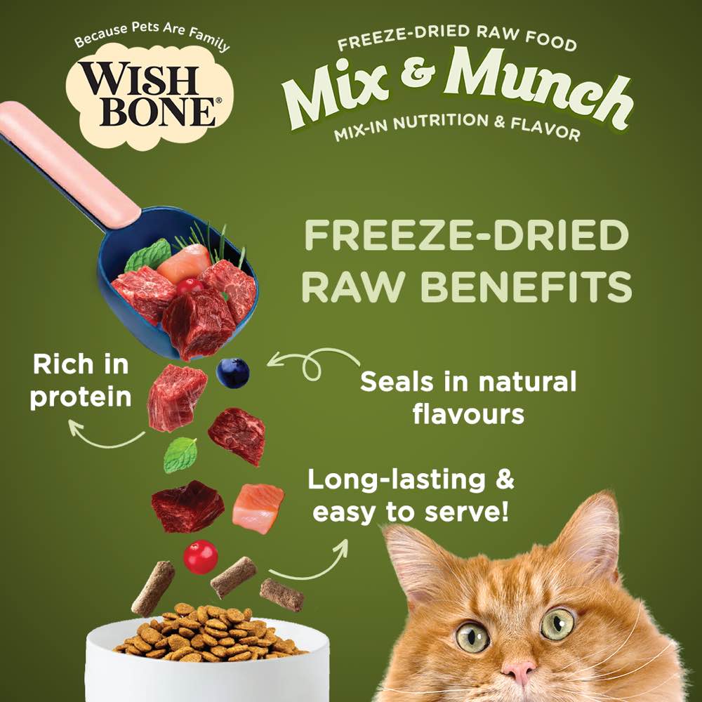 Wishbone Cat 350g Mix & Munch Lamb Goat and Chicken Freeze Dried Raw Cat Food image 3