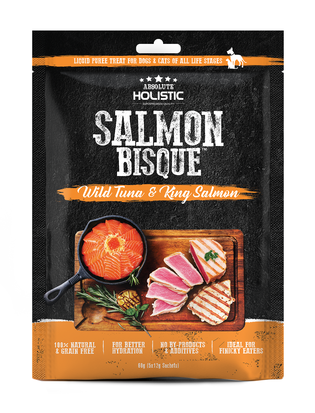 Absolute Holistic 60g Salmon Bisque Wild Tuna & King Salmon Dog & Cat Treat image 2