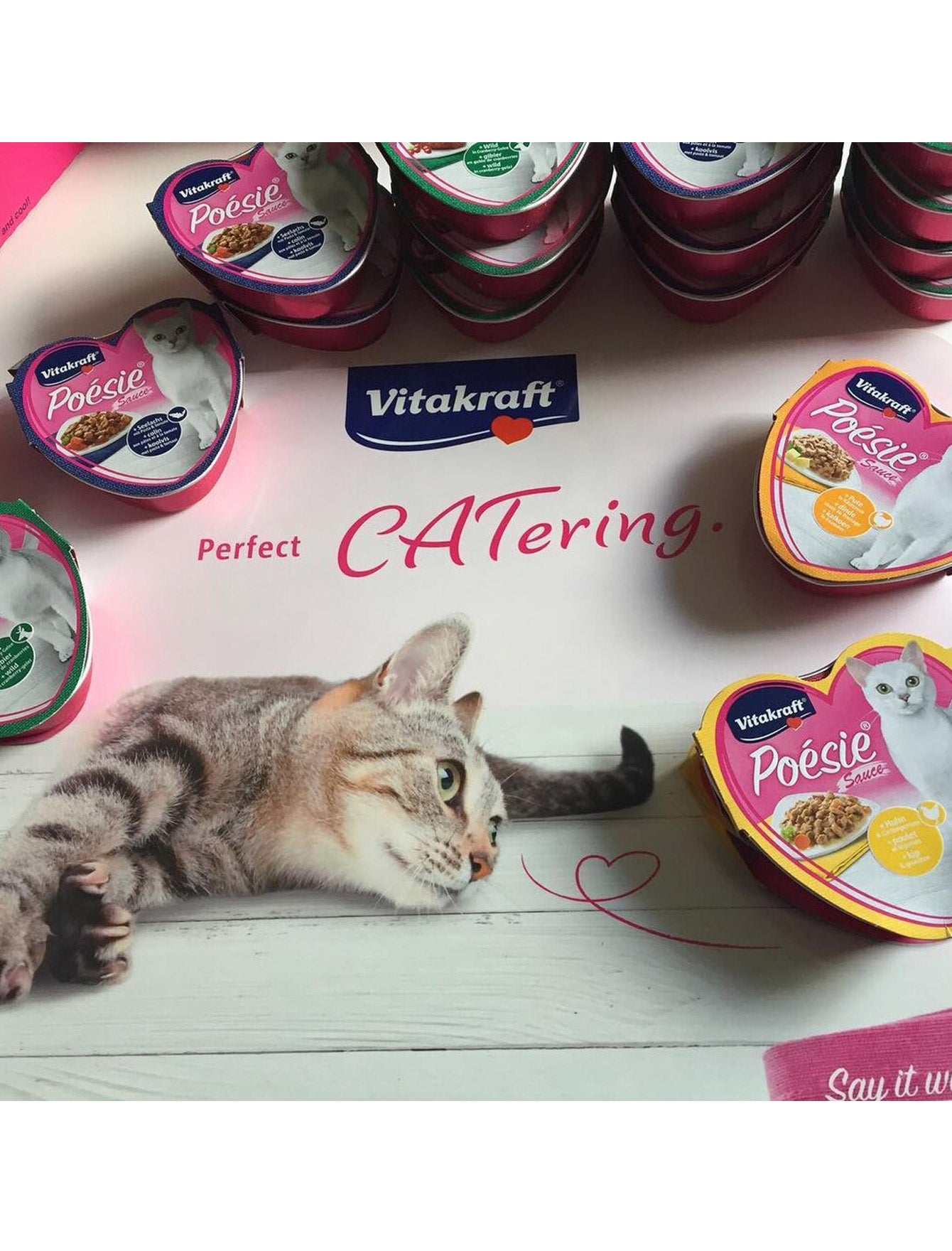 Vitakraft Cat 85g Poesie Hearts Chicken & Cat Grass in Jelly Wet Cat Food image 3