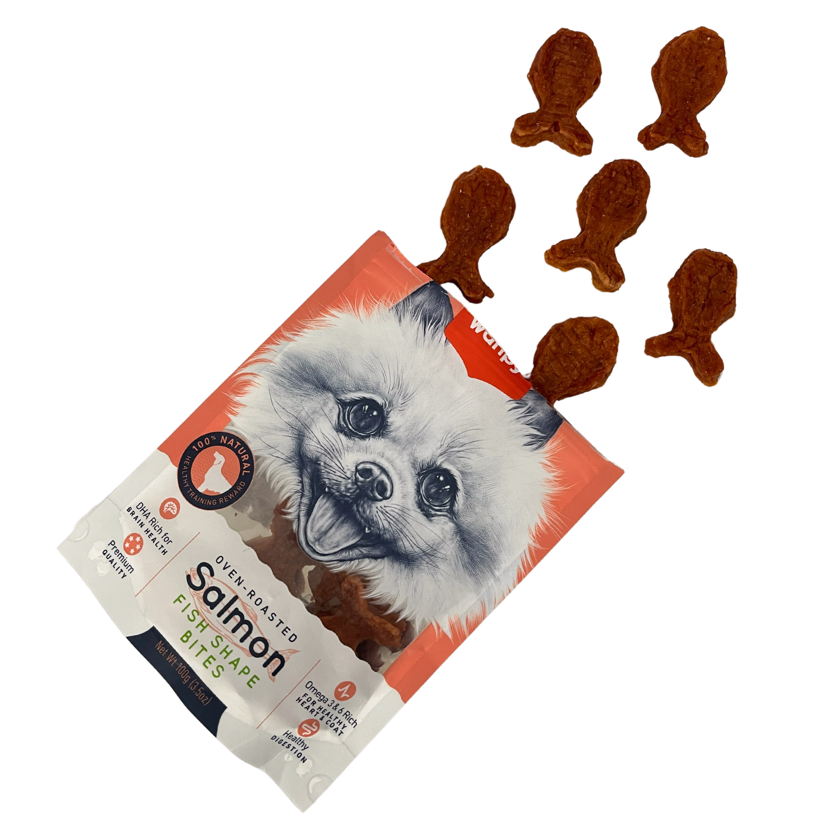 Wanpy Oven-Roasted Salmon Fish Shape Bites 100g image 6