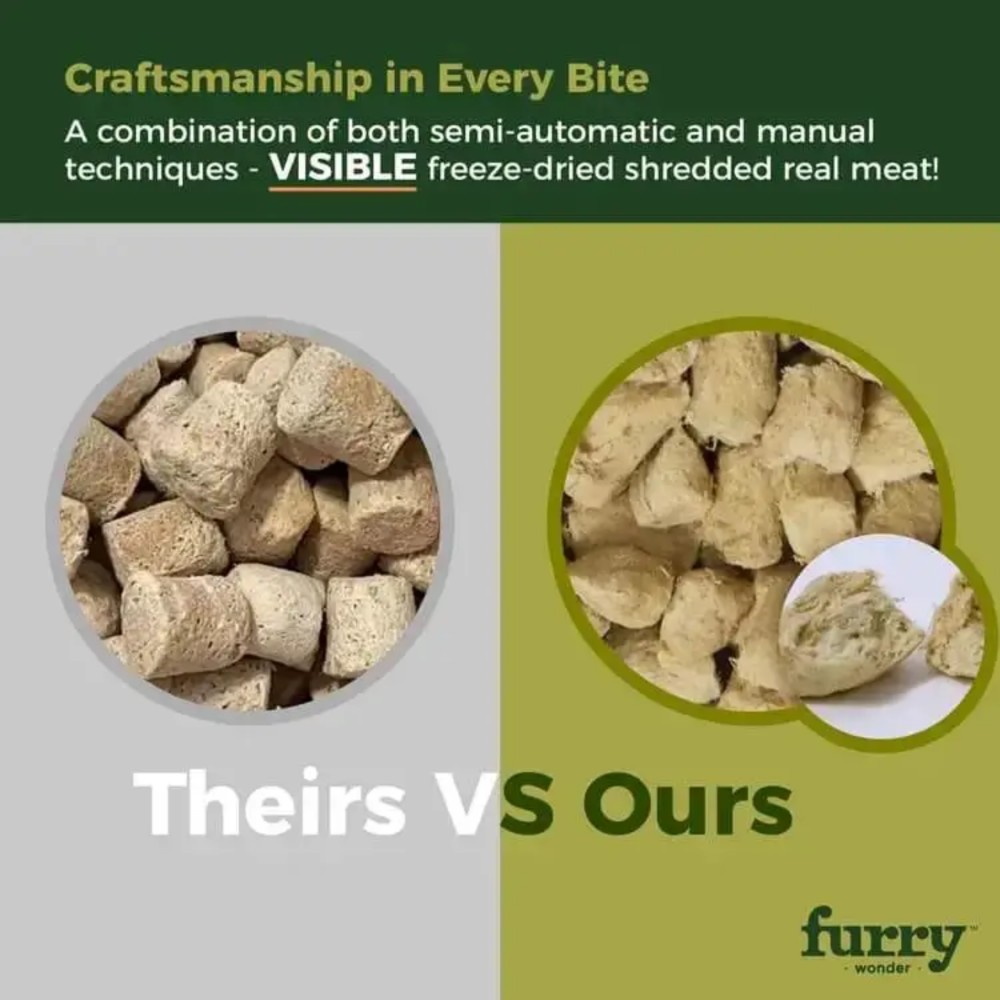 Furry Wonder GROW & THRIVE Freeze-dried Raw Duck & Chicken Recipe For Cats 16oz (453g) image 3