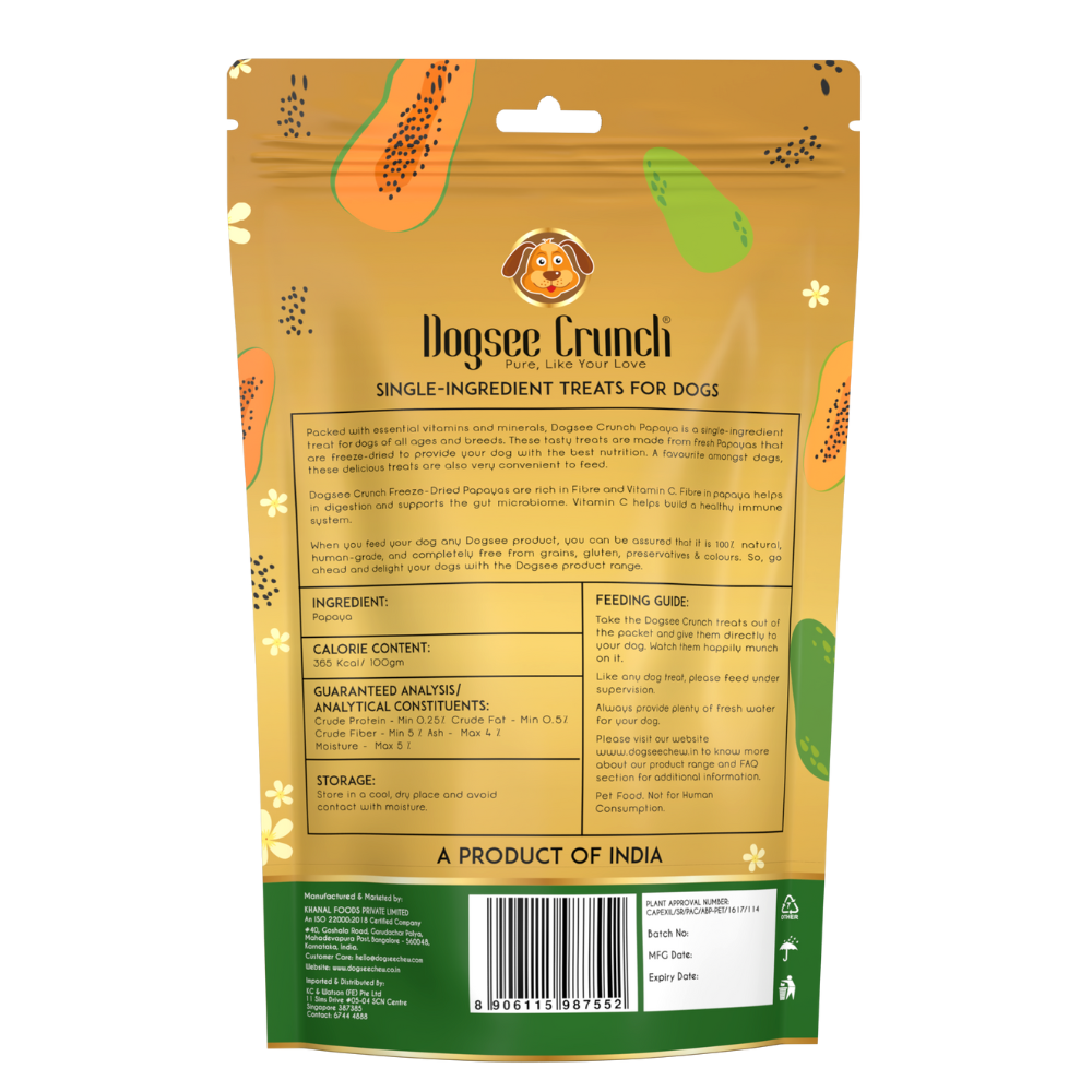 Dogsee Crunch Freeze Dried Papaya 10g Dog Treats image 2