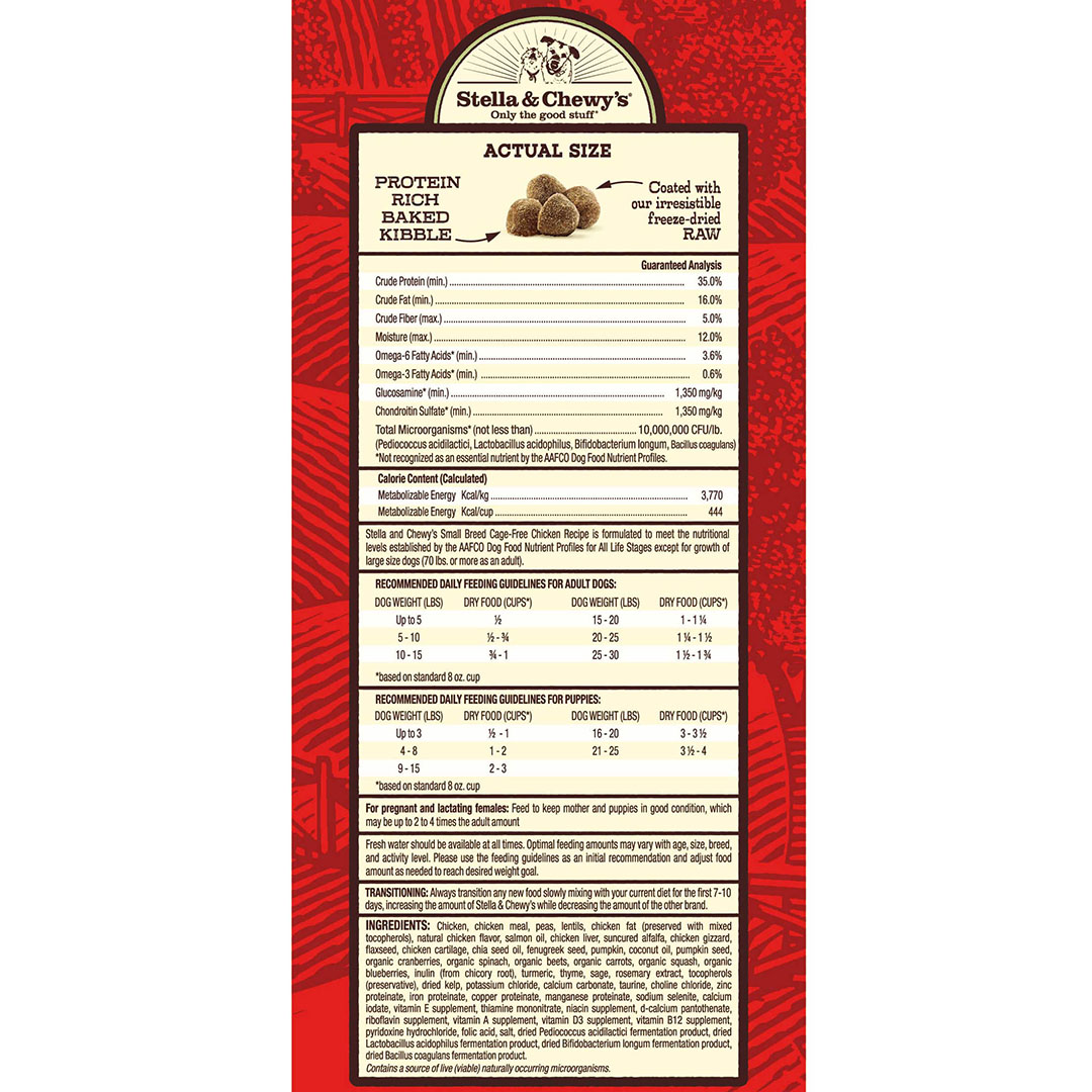 Stella & Chewy's Raw Coated Kibble 10lb (4.5kg) Small Breed Chicken Dry Dog Food image 3