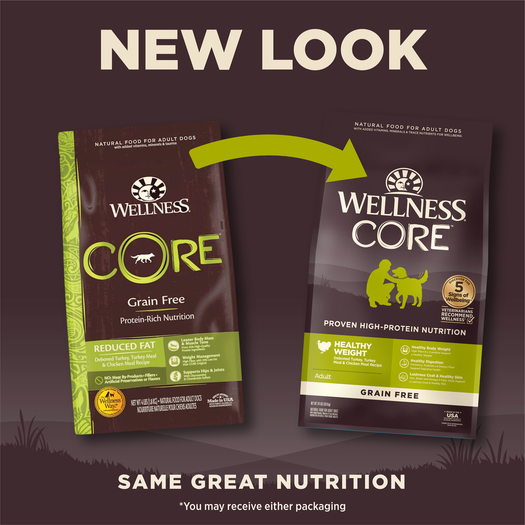 Wellness CORE Dog 10.9kg (24lb) Reduced Fat Grain Free Dry Dog Food image 5
