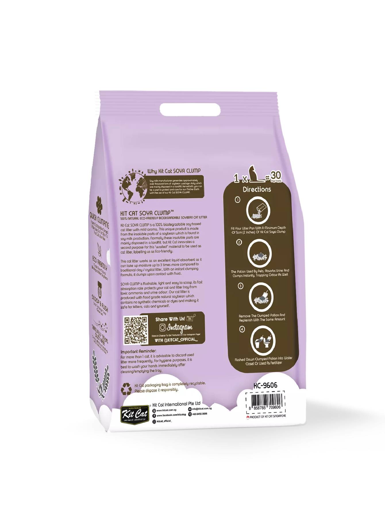 Kit Cat 7L Soya Clump Lavender Cat Litter image 2
