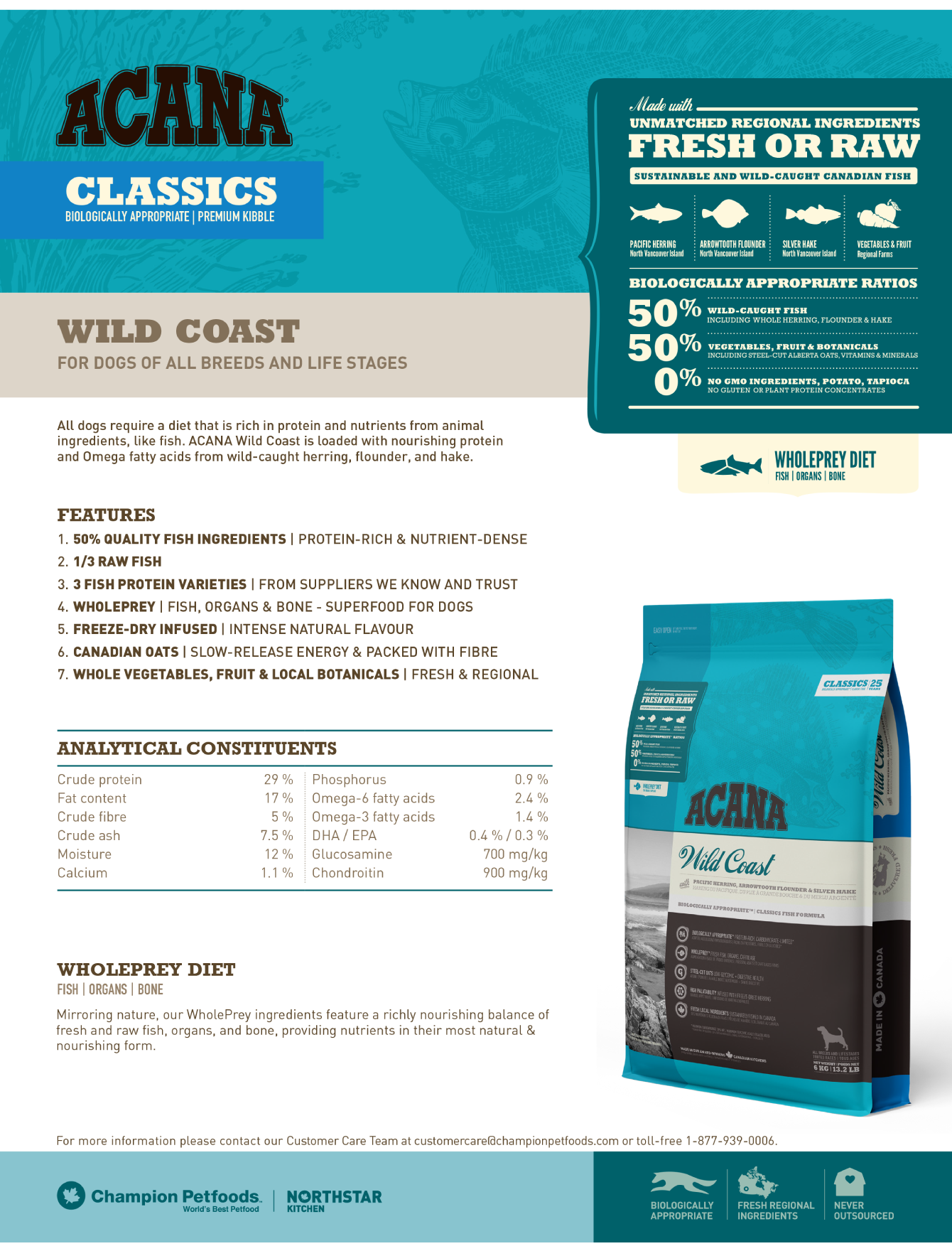 Acana Dog Classic 2kg Wild Coast Dry Dog Food image 3