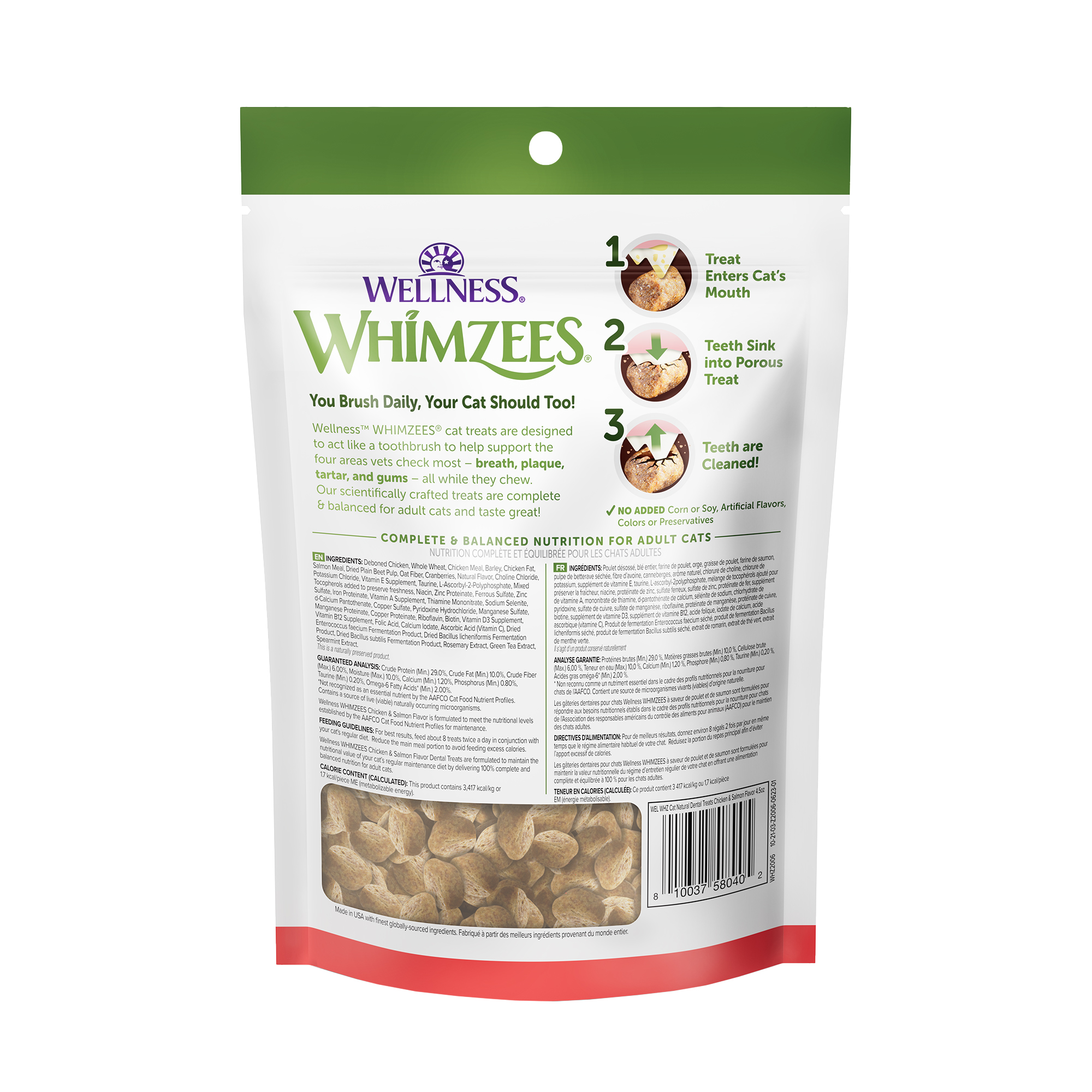 Whimzees Cat 4.5oz Chicken & Salmon Flavour Dental Treats for Cats image 2
