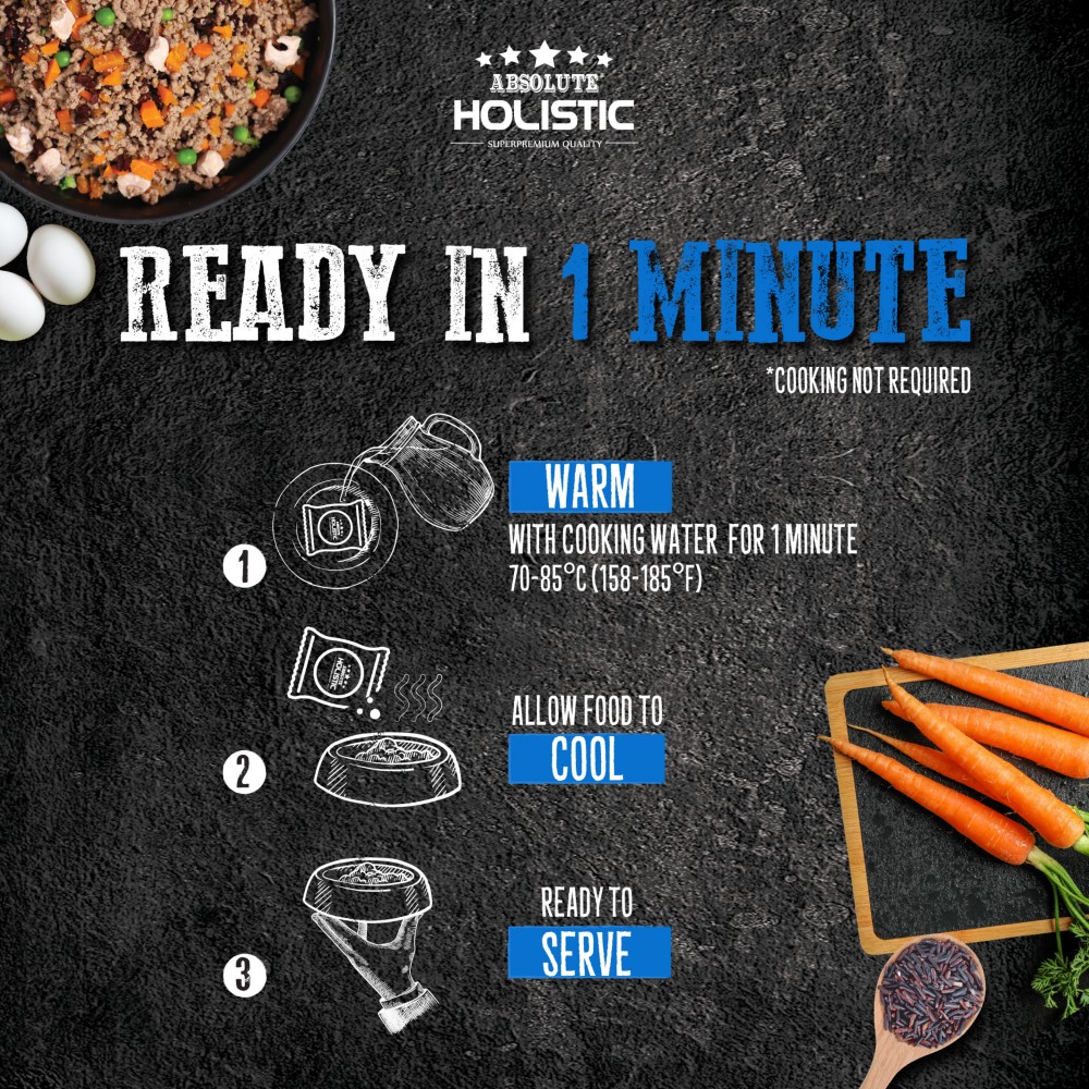 Absolute Holistic Home Cooked Recipe Trial Pack (125G X 3) Fish, Peas & Duck Dog Food image 4