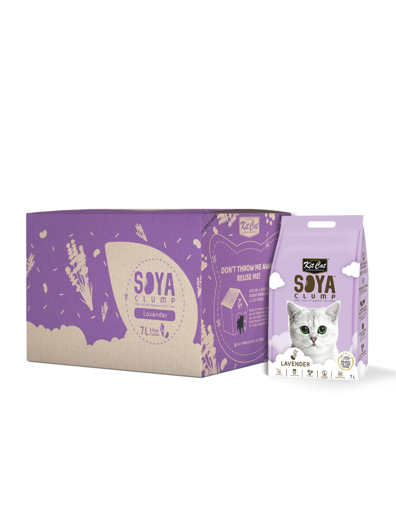 Kit Cat 7L Soya Clump Lavender Cat Litter image 4