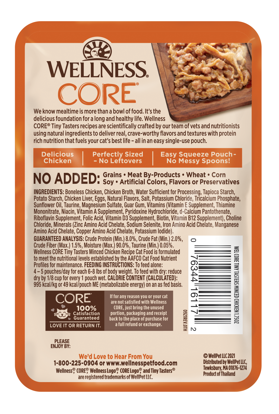 Wellness CORE Cat 50g Tiny Tasters Minced Chicken Wet Cat Food (EXP: 28 Nov 2026) image 2