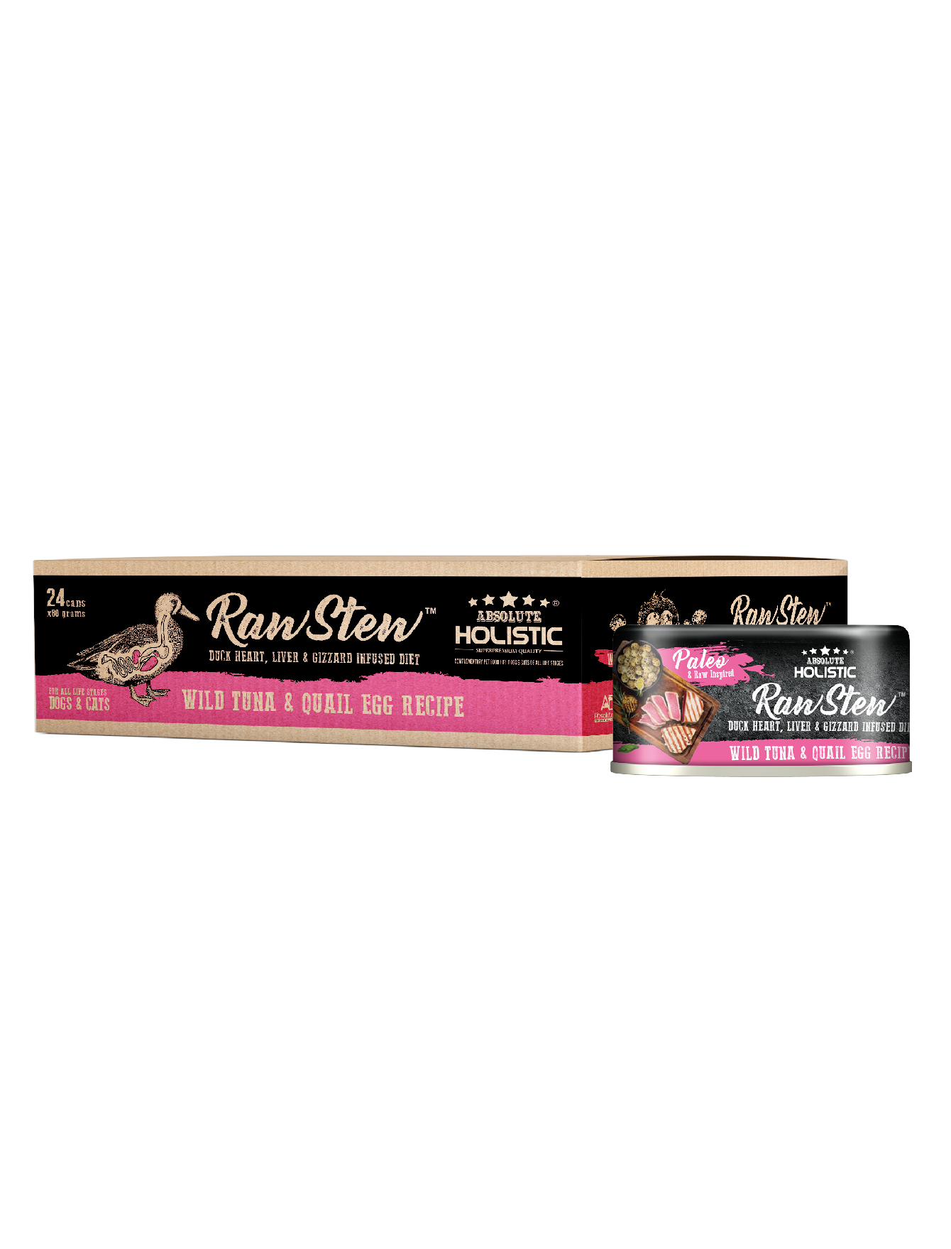 Absolute Holistic Rawstew 80g Wild Tuna & Quail Egg Wet Food For Cats And Dogs image 3