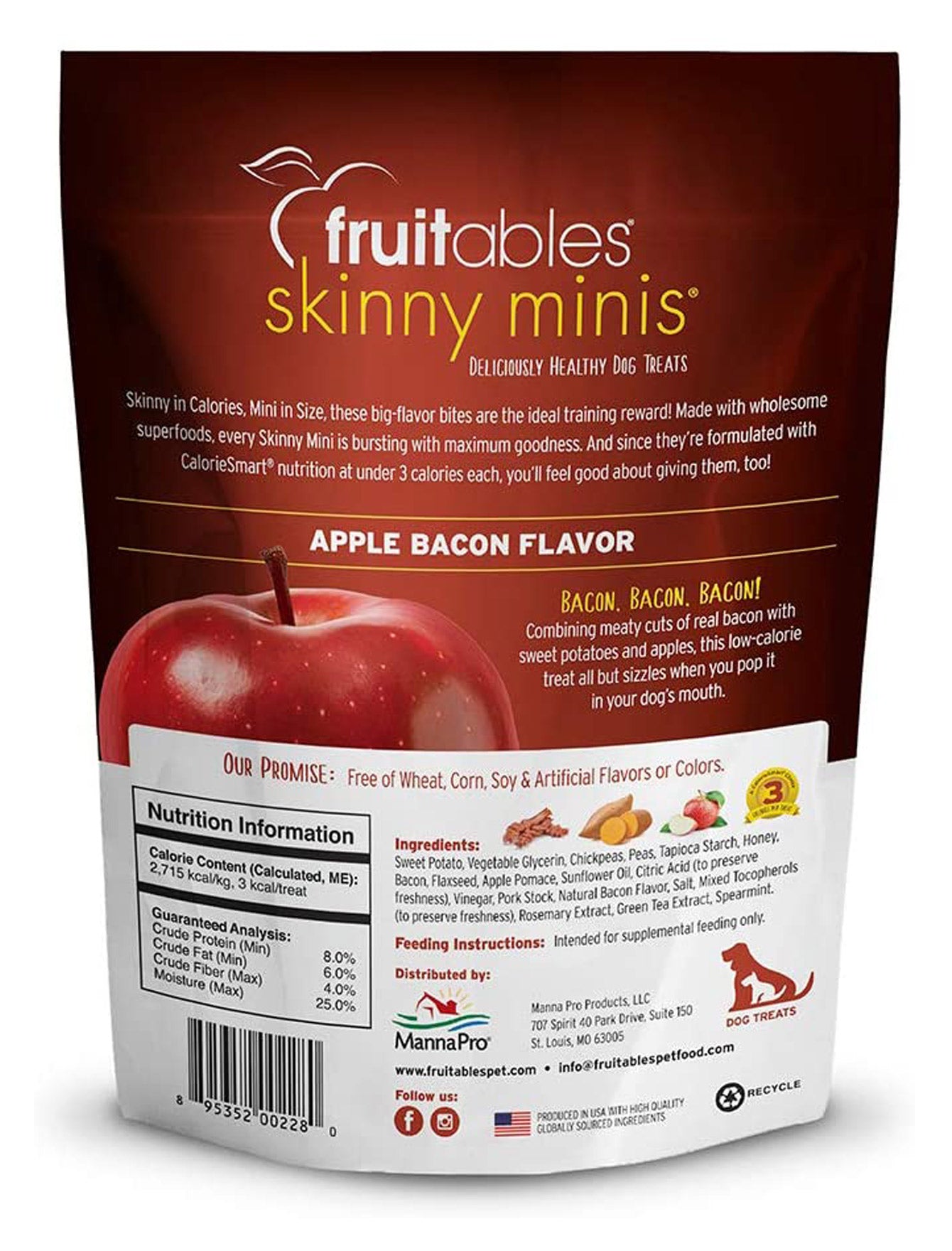 Fruitables Dog 5oz Skinny Minis In Apple & Bacon Dog Treat image 2