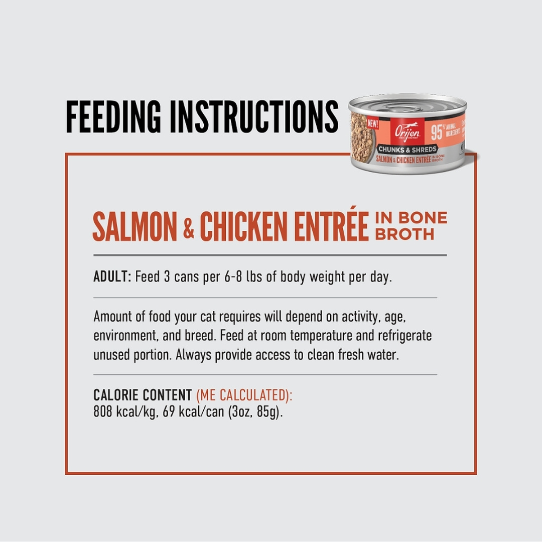 Orijen Cat 85g Chunks & Shreds Salmon & Chicken Entree Wet Cat Food image 3