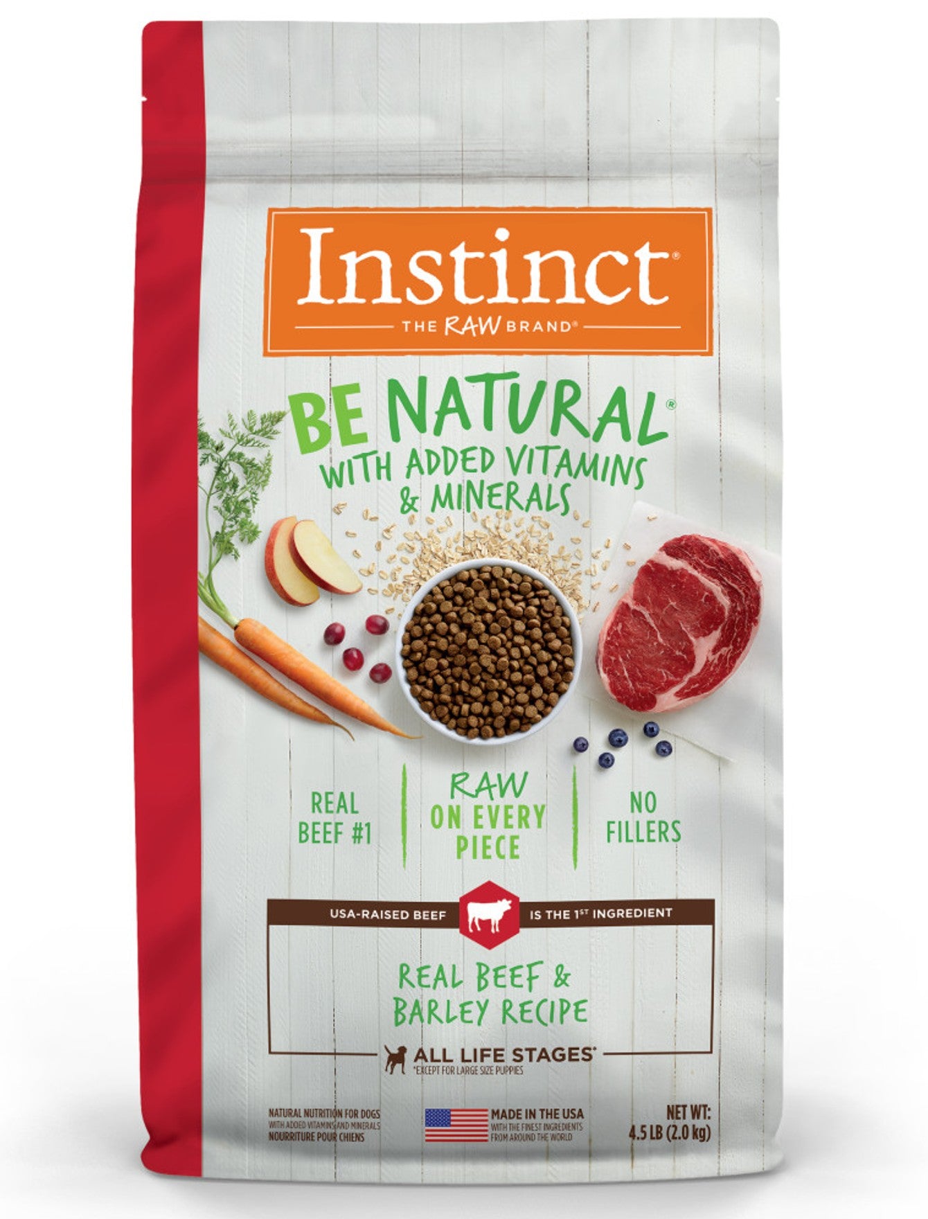 Instinct Be Natural Dog 25lb Real Beef & Barley Recipe Dry Dog Food image 2