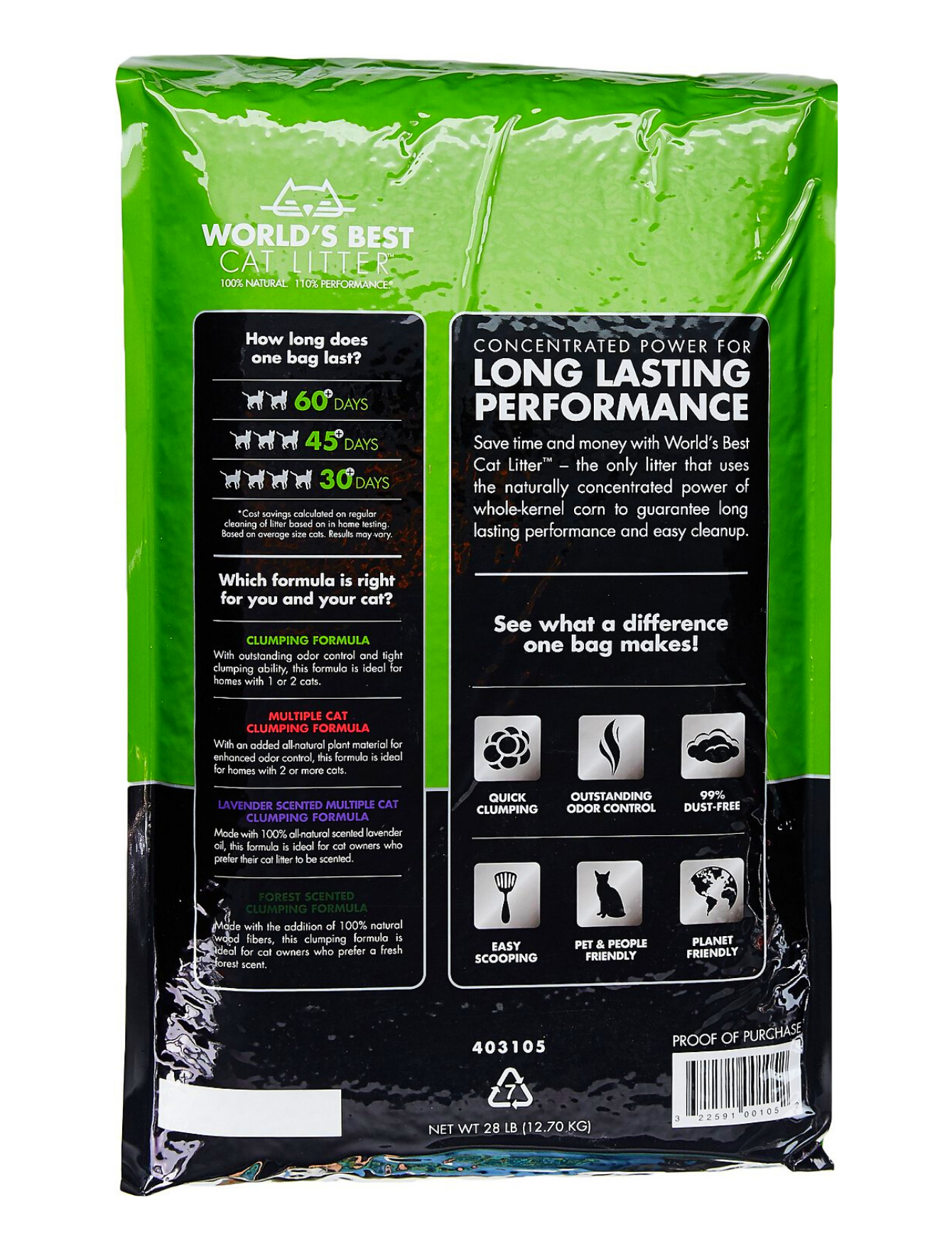 WORLD'S BEST CAT LITTER 28lb/12.7kg Clumping Formula Cat Litter image 2
