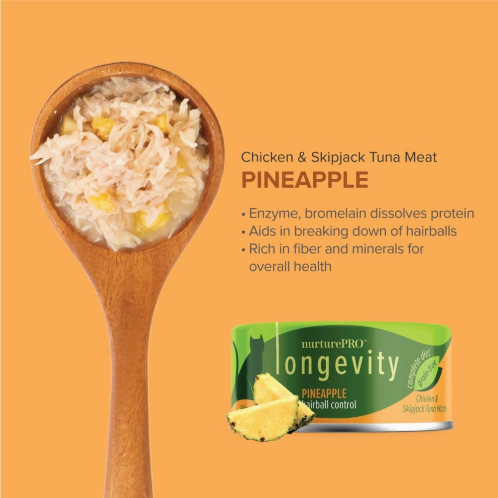 Nurture Pro Longevity 80g Chicken & Skipjack Tuna White Meat with Pineapple Cat Canned Food image 2