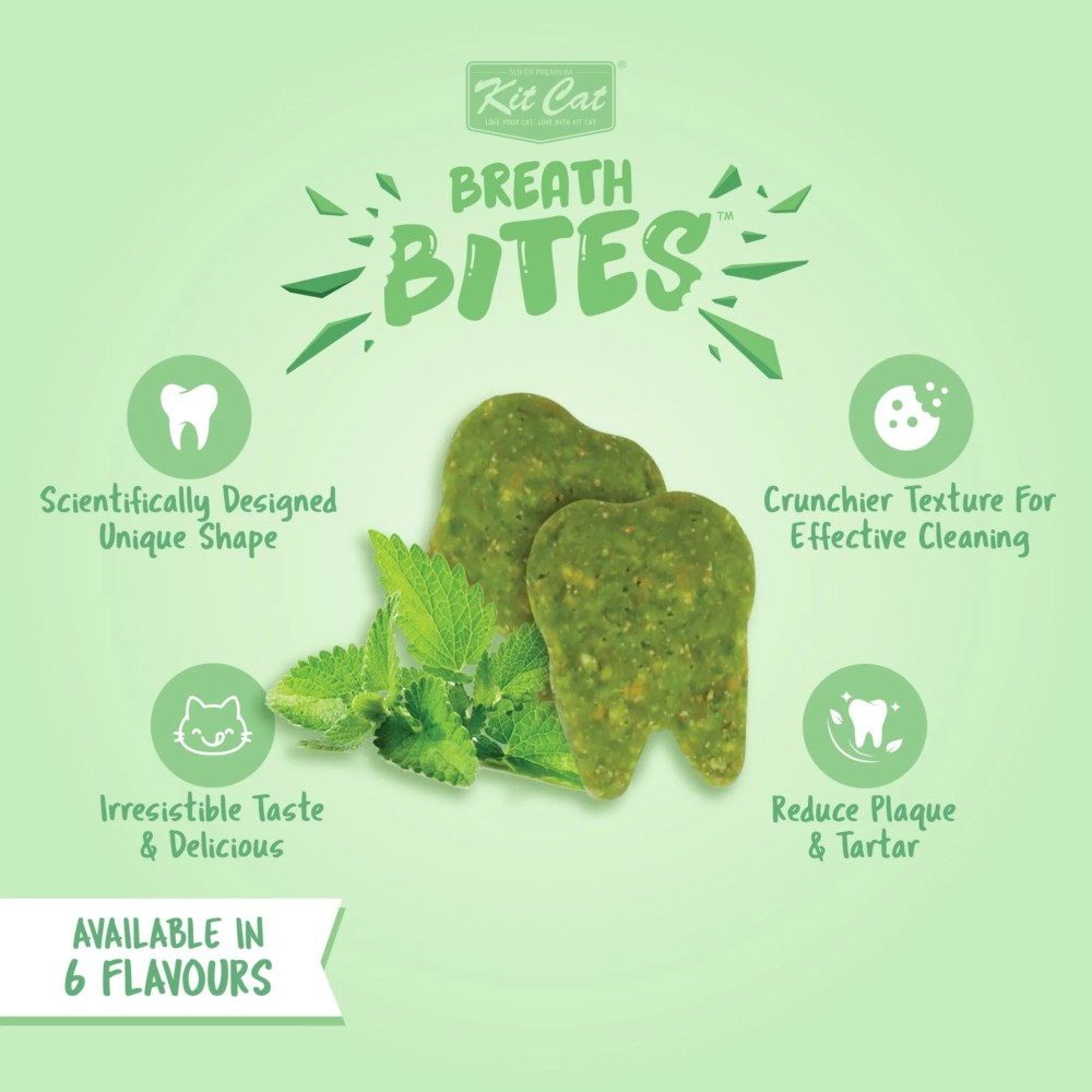 Kit Cat 60g Breath Bites Infused With Mint Chicken Flavor Cat Treat image 2