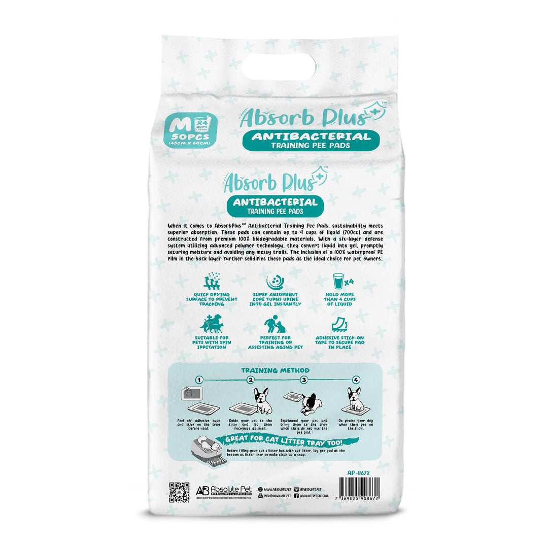 Absorb Plus 50pcs (Medium) 45x60cm Antibacterial Training Pee Pad image 6