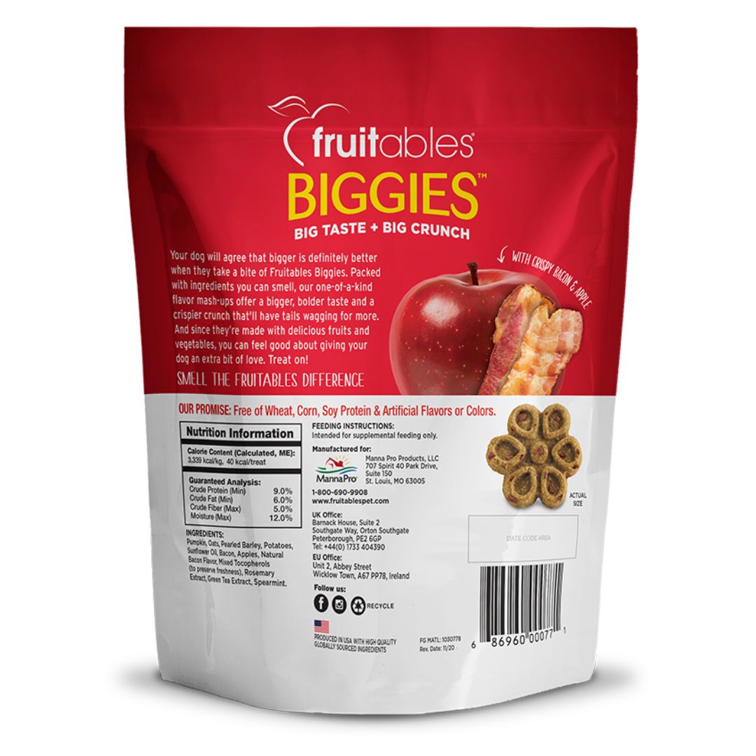 Fruitables Dog 16oz Biggies Crispy Bacon & Apple Dog Treats image 2