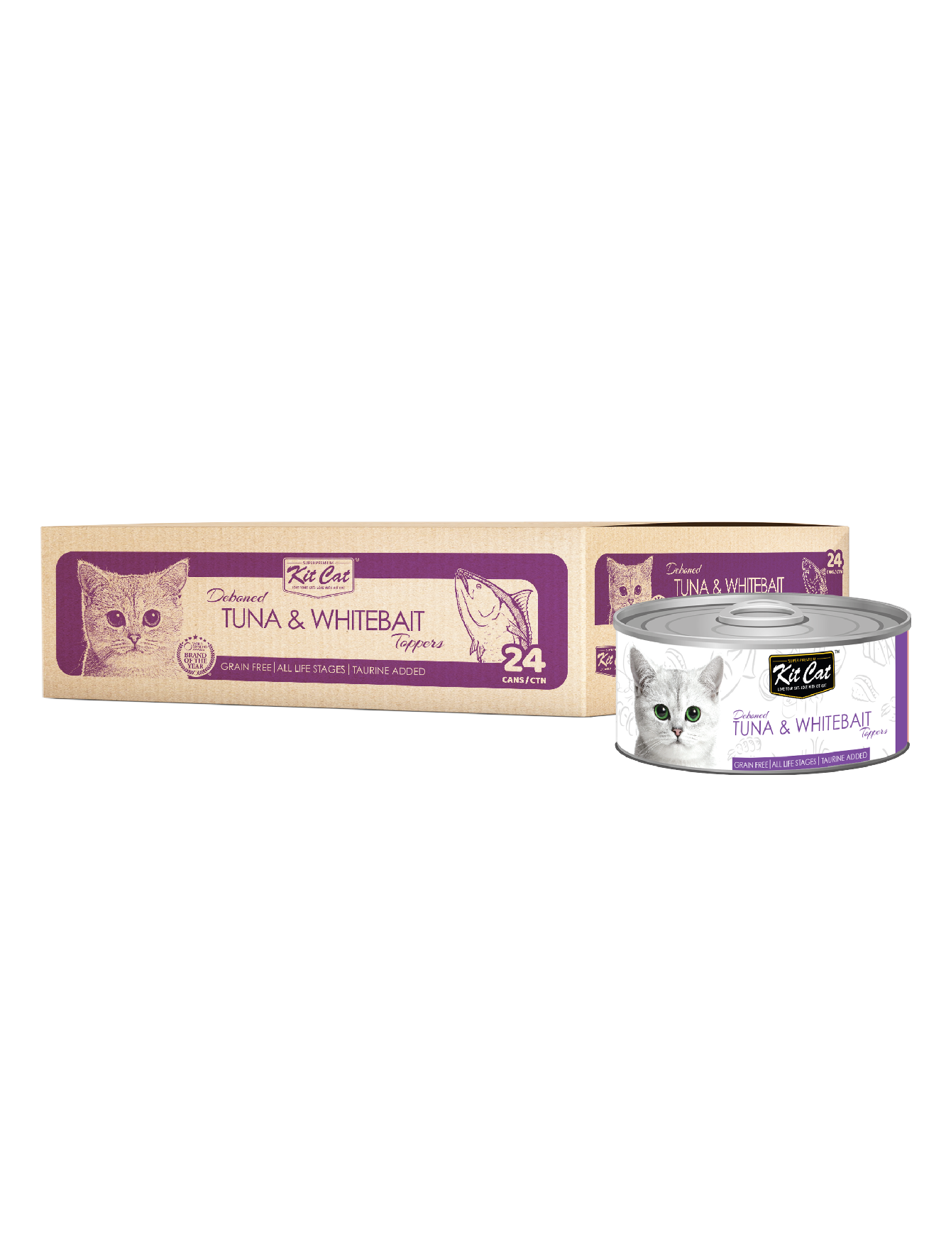 Kit Cat 80g Deboned Toppers Canned Tuna & Whitebait Wet Cat Food image 4