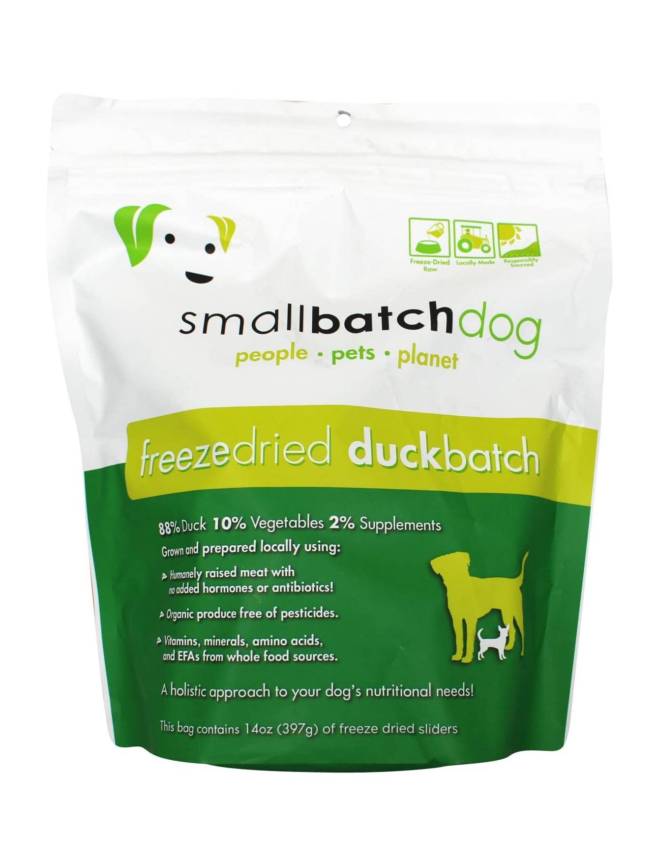 SmallBatch Dog Freeze Dried Raw Slider 14oz Duck Batch Sliders Dry Dog Food image 2