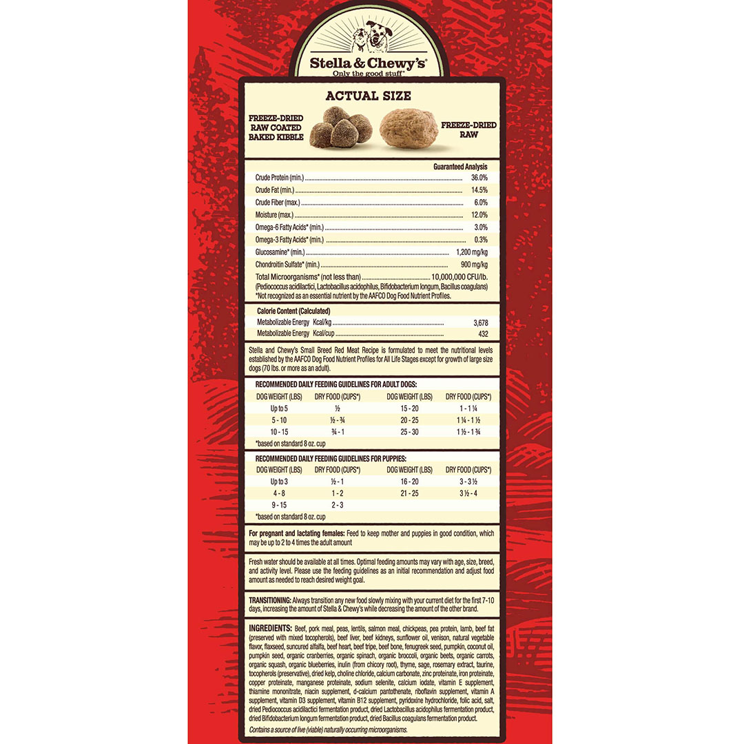 Stella & Chewy's Raw Blend Baked Kibble 10lb (4.5kg) Small Breed Lamb, Beef & Venison Dry Dog Food image 2