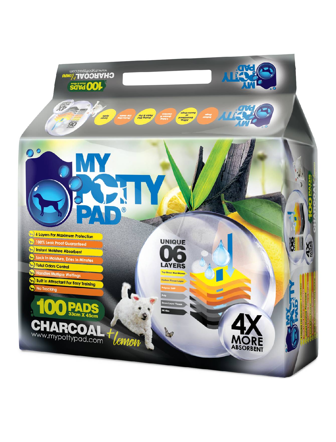 My Potty Pad Charcoal and Lemon Pee Pad For Dogs S | 100 pcs image 10