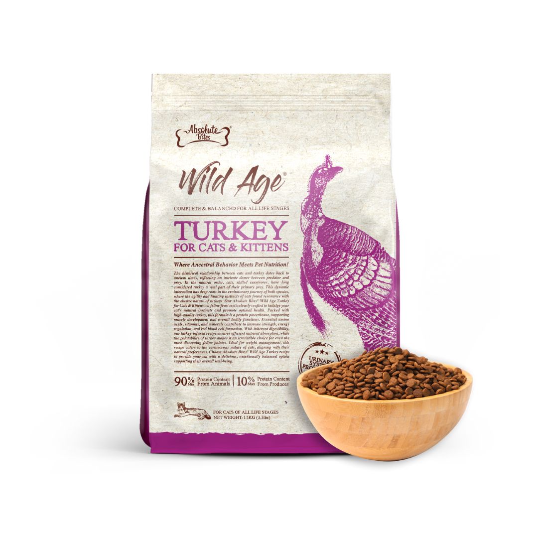 Absolute Bites Cat Wild Age 1.5kg Turkey Dry Cat Food image 4