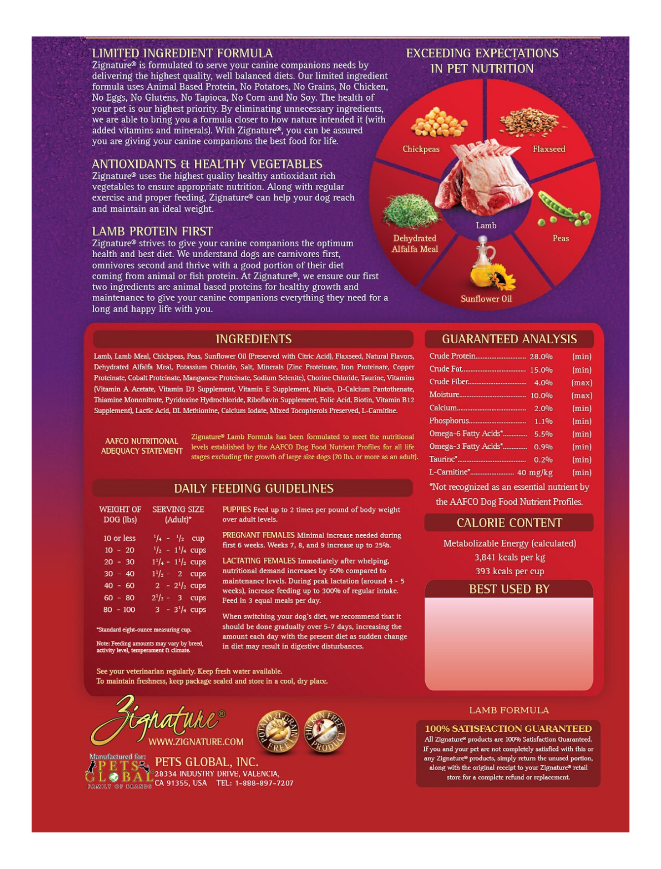 Zignature 1.8kg Lamb Grain Free Dry Dog Food image 3