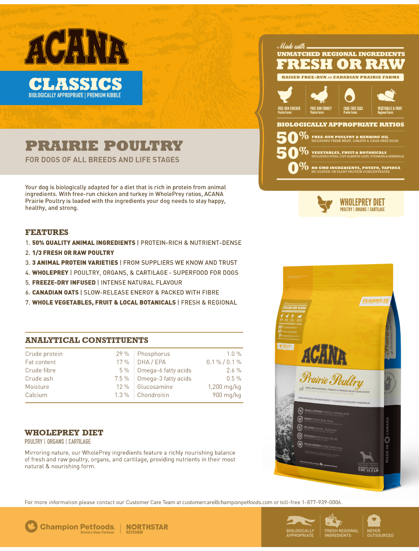 Acana Dog Classic 2kg Prairie Poultry Dry Dog Food image 2