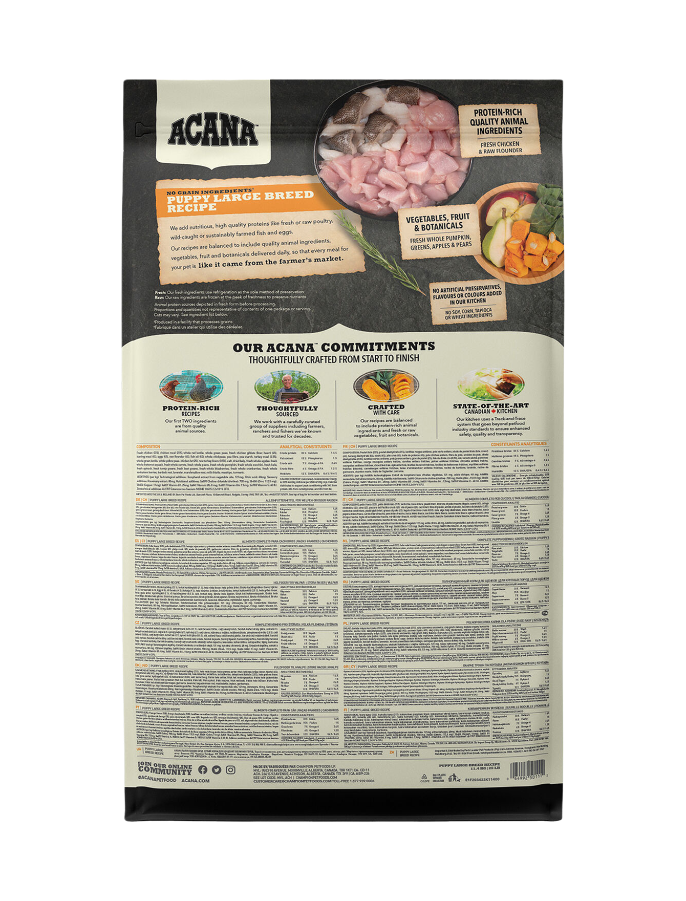 Acana Dog Heritage Freeze-Dried Coated 11.4kg Puppy Large Breed Dry Dog Food image 2