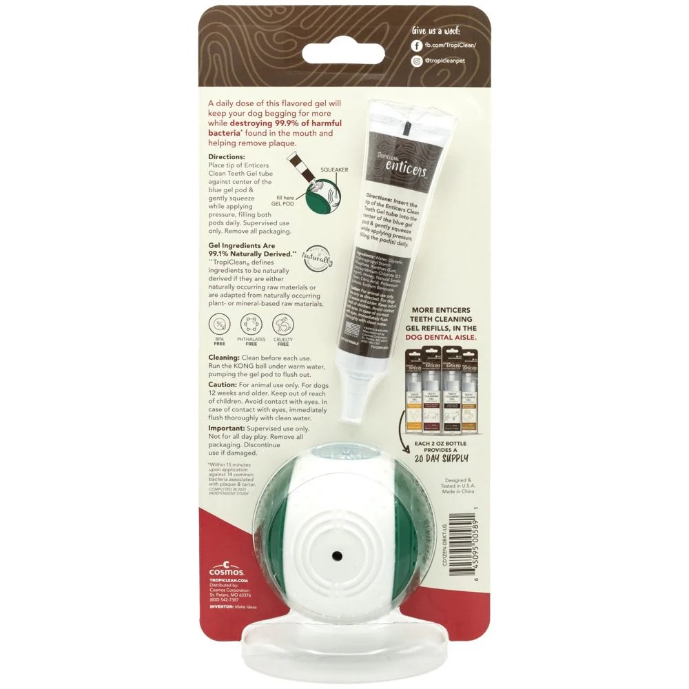 Tropiclean Enticers & Kong Dental Ball Kit Smoked Beef Brisket Large For Dogs image 2