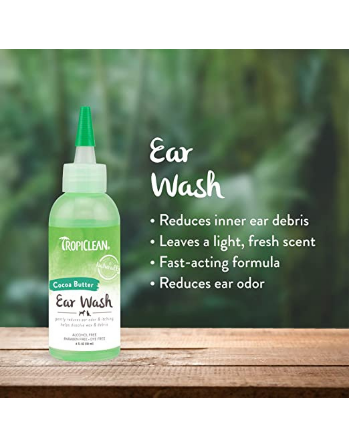 Tropiclean Alcohol Free Pet Ear Wash 118ml Cocoa Butter image 4