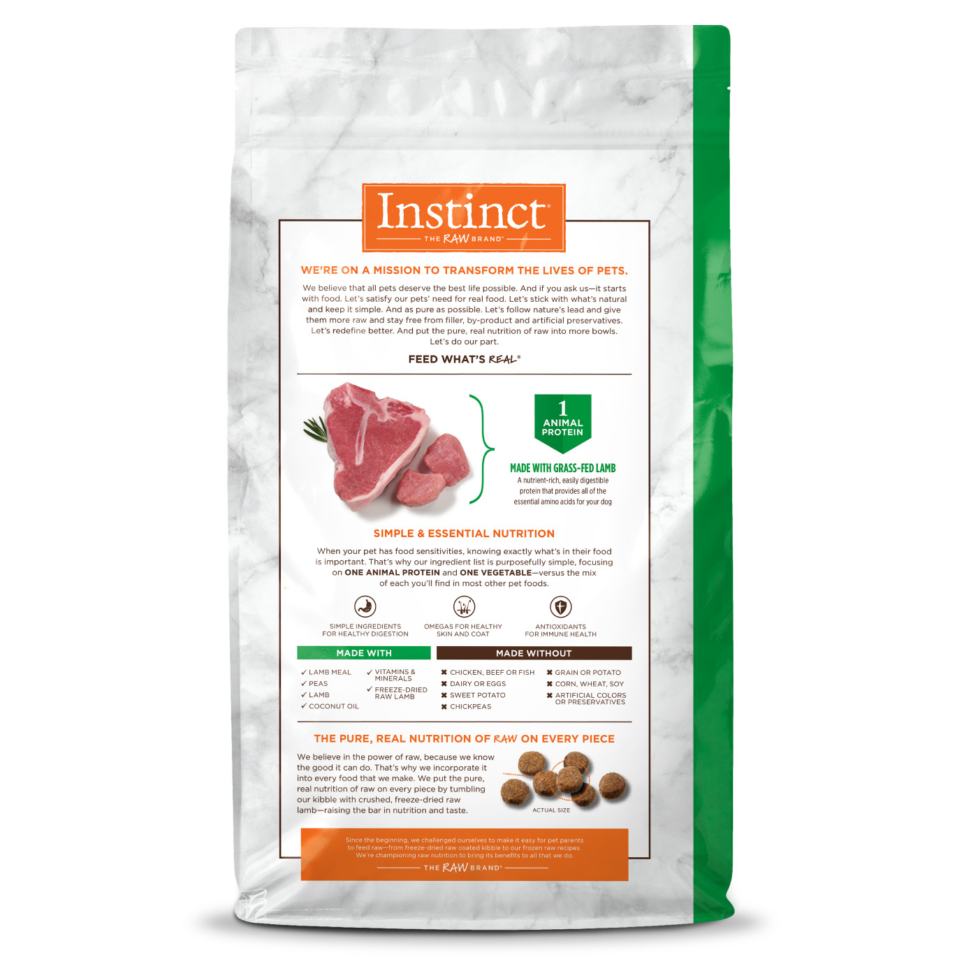 Instinct Limited Ingredient Diet Dog 20lb Grain Free Recipe with Real Lamb Dry Dog Food image 3