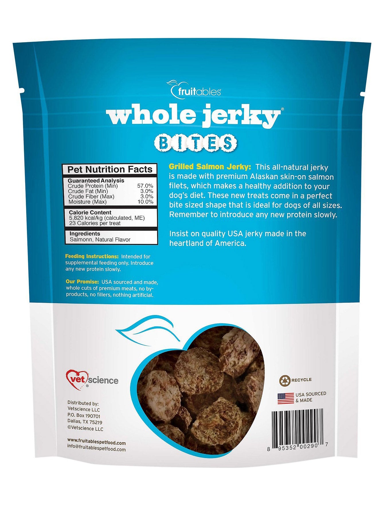 Fruitables Whole Jerky Dog Treats In Alaskan Salmon Dog Treats 140g image 2