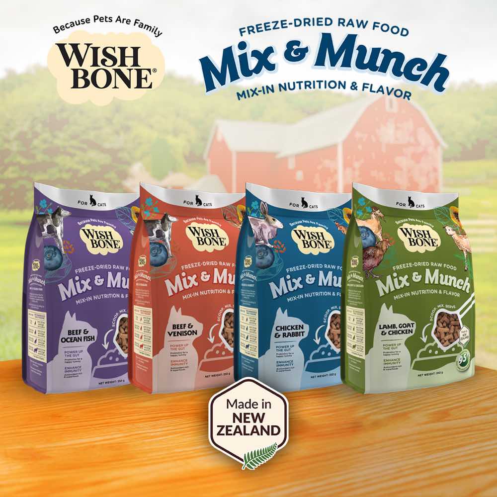 Wishbone Cat 350g Mix & Munch Chicken and Rabbit Freeze Dried Raw Cat Food image 9