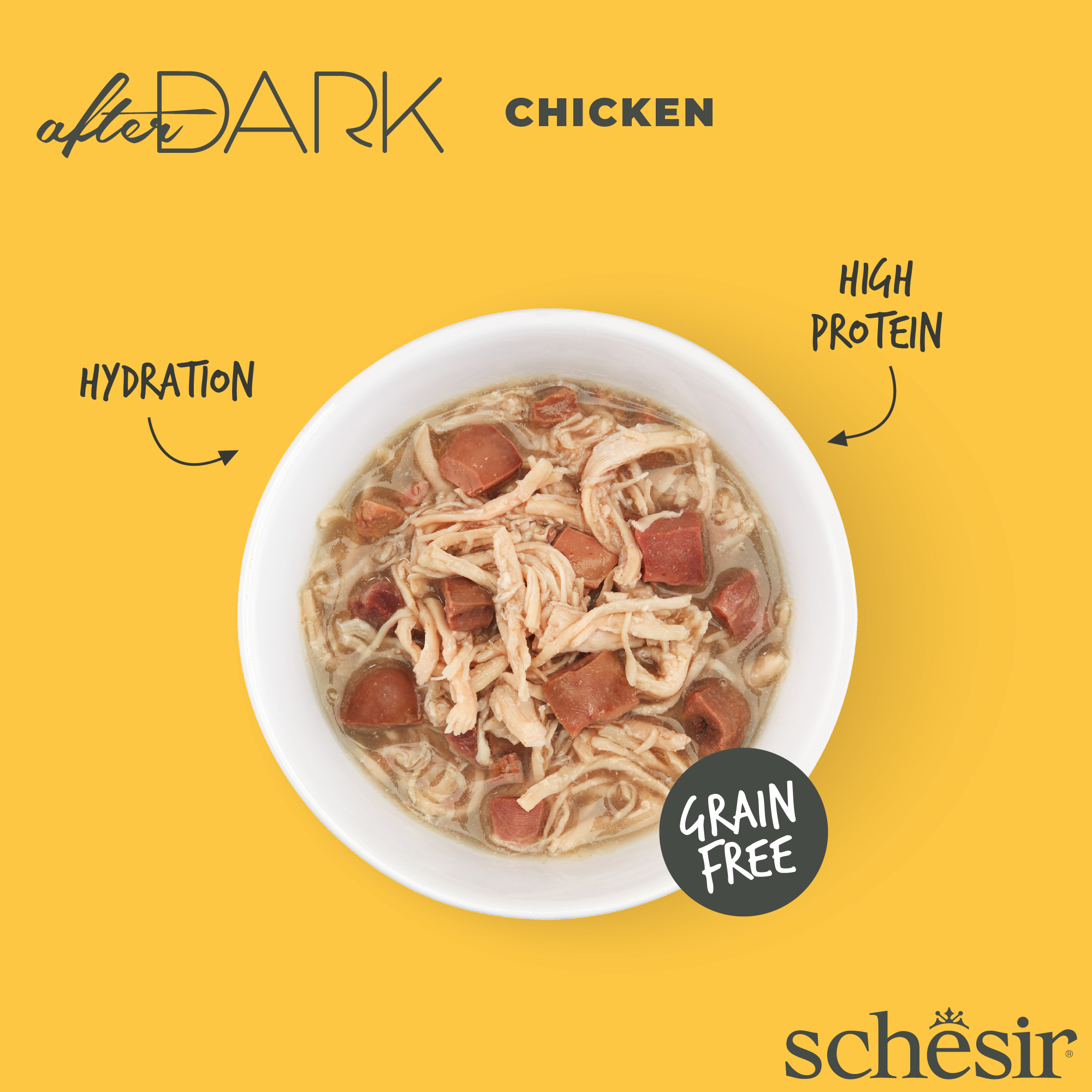 Schesir Cat After Dark Wholefood Canned 80g Chicken Wet Cat Food image 3