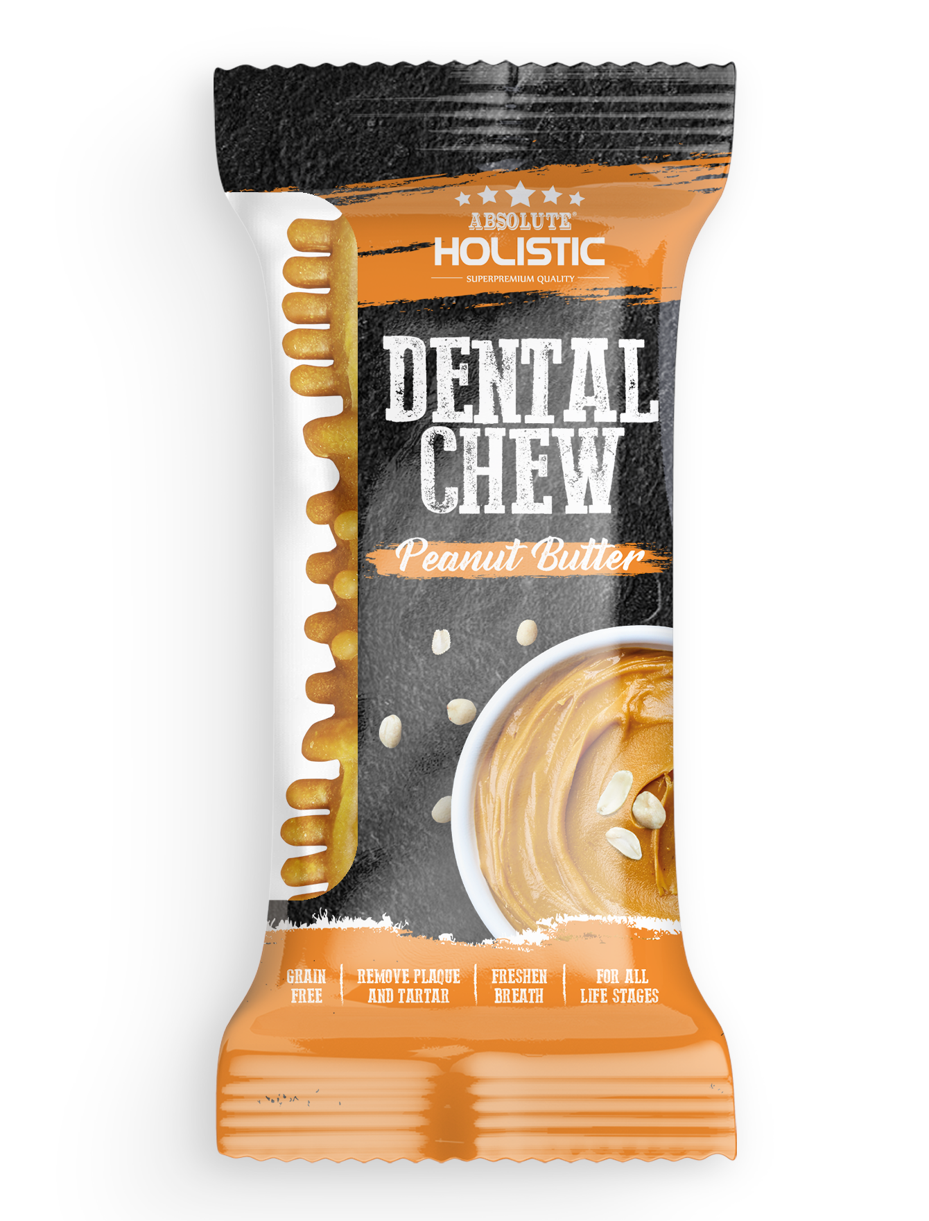 Absolute Holistic Dog 4" (25g) Dental Chew Peanut Butter Dog Treat image 4