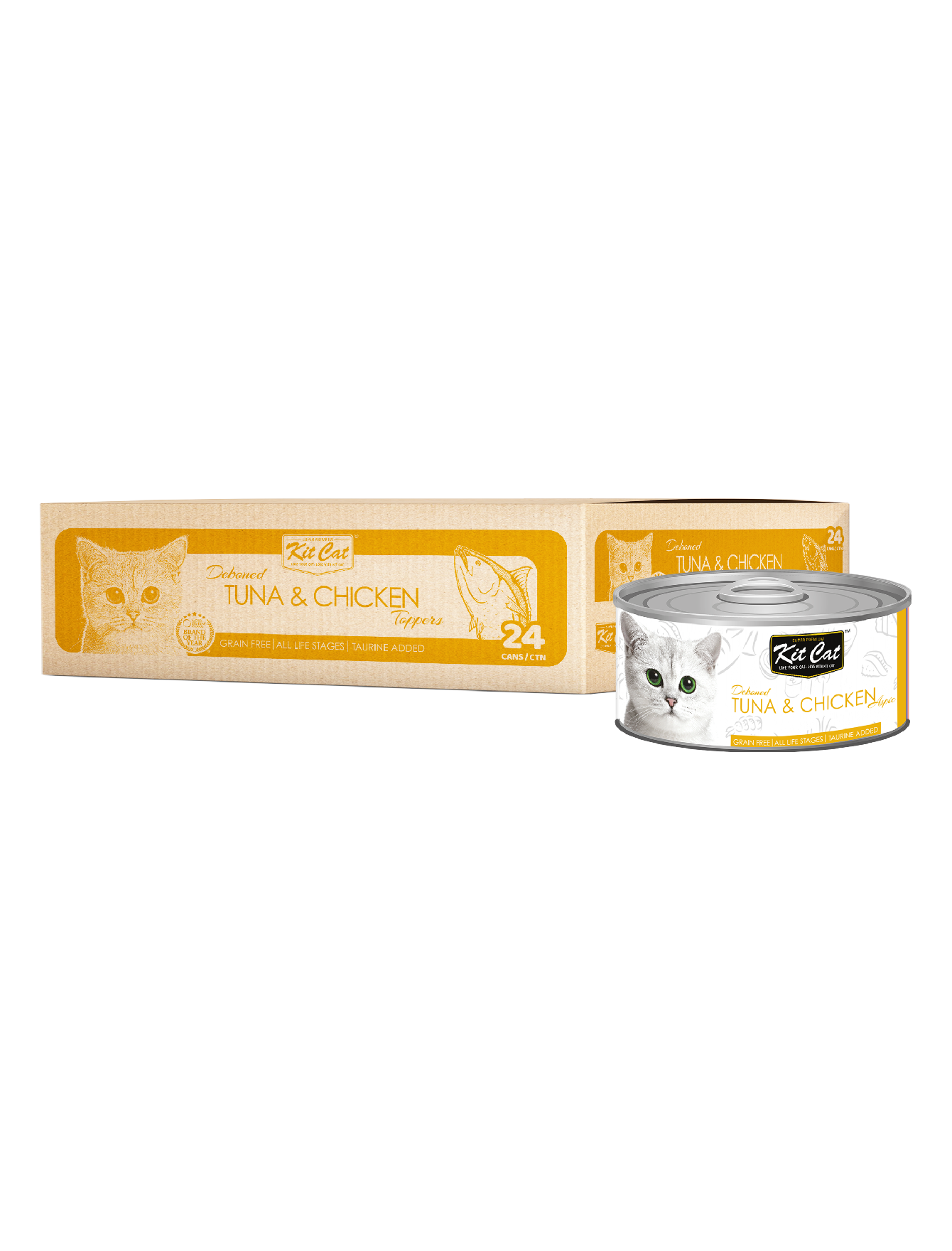 Kit Cat 80g Deboned Toppers Canned Tuna & Chicken Wet Cat Food image 3
