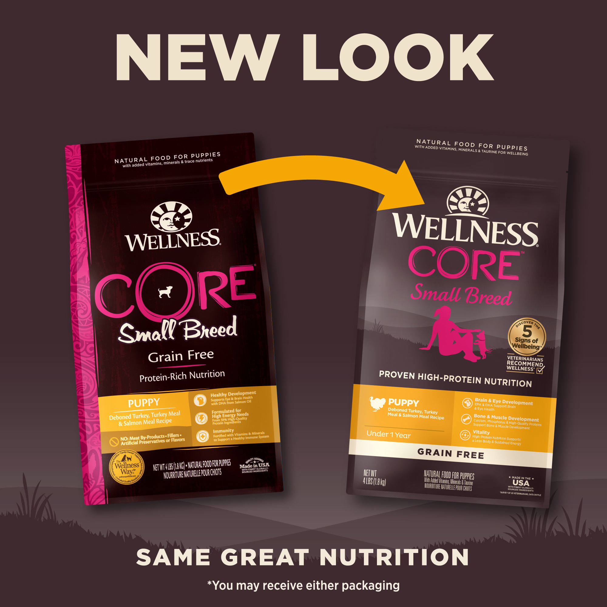 Wellness CORE Dog 1.8kg (4lb) Small Breed Puppy Grain Free Dry Dog Food image 4