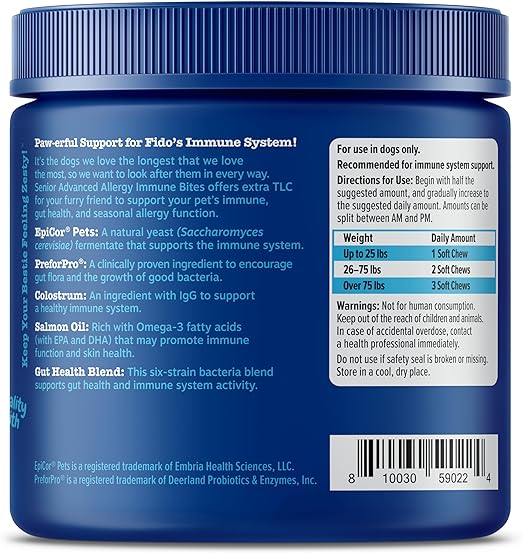 Zesty Paws 90ct Senior Advanced Allergy &Immune Bites Supplement for Senior Dogs image 6