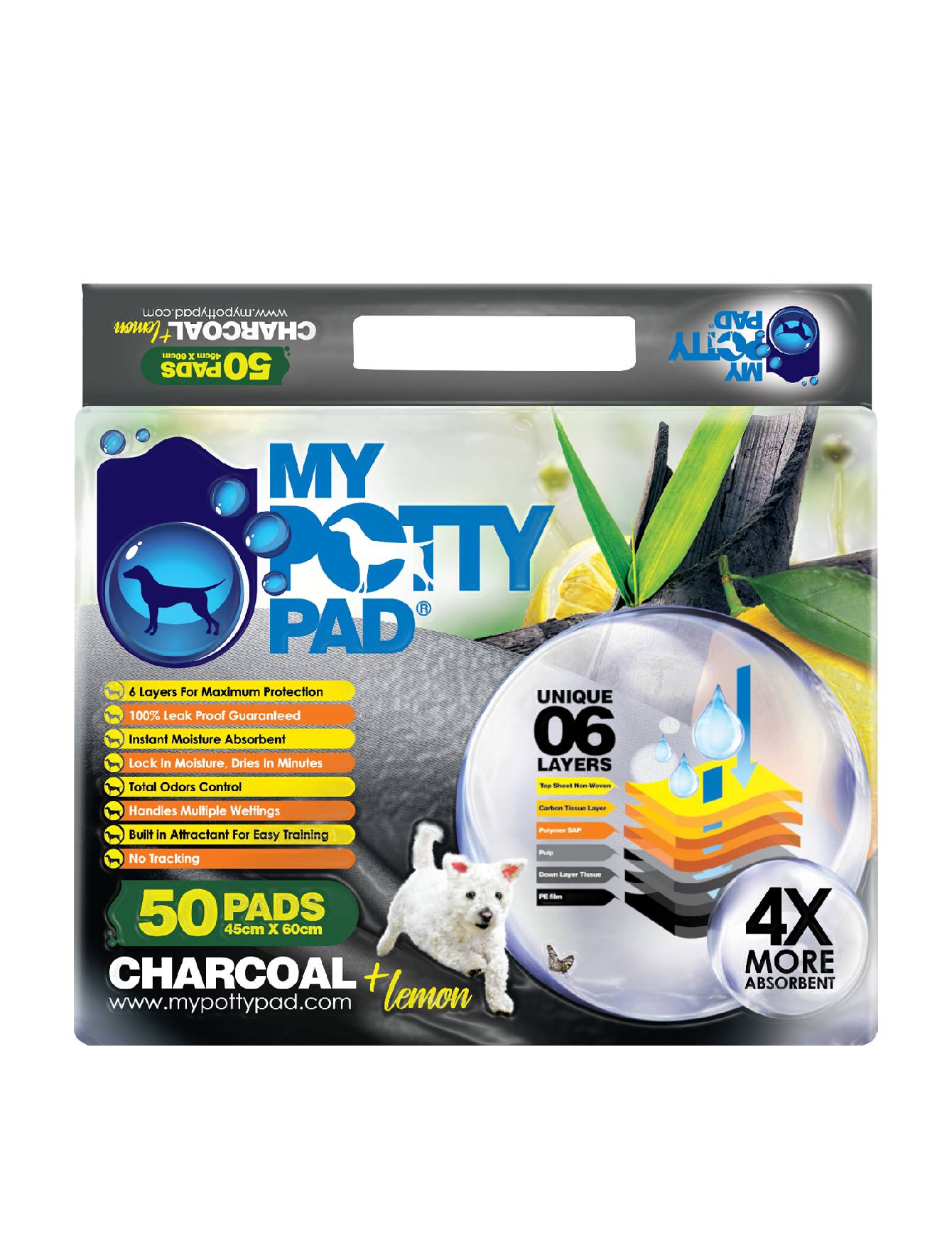 My Potty Pad Charcoal and Lemon Pee Pad For Dogs S | 100 pcs image 11
