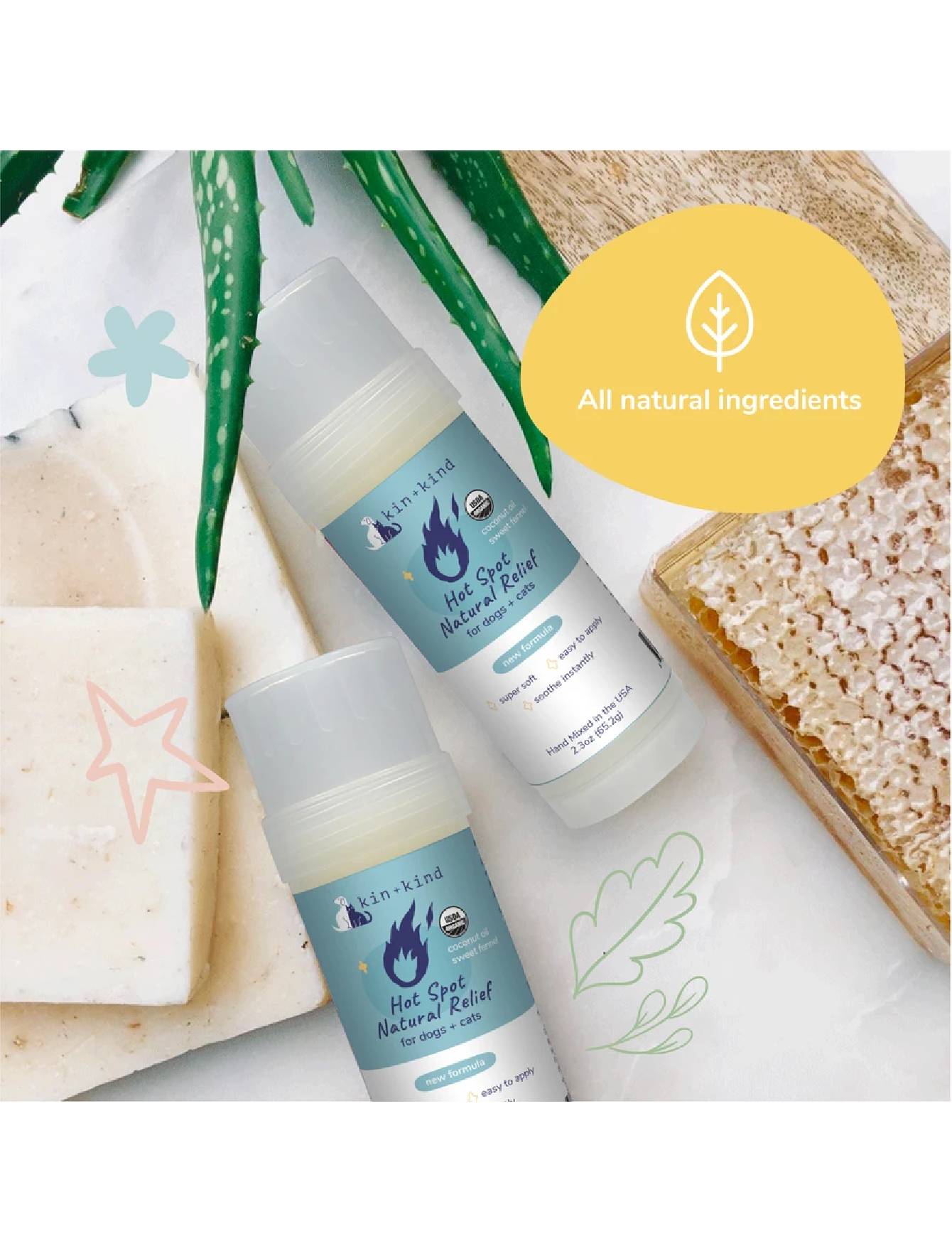 Kin+Kind 65ml Hot Spot Relief Stick for Dogs image 5
