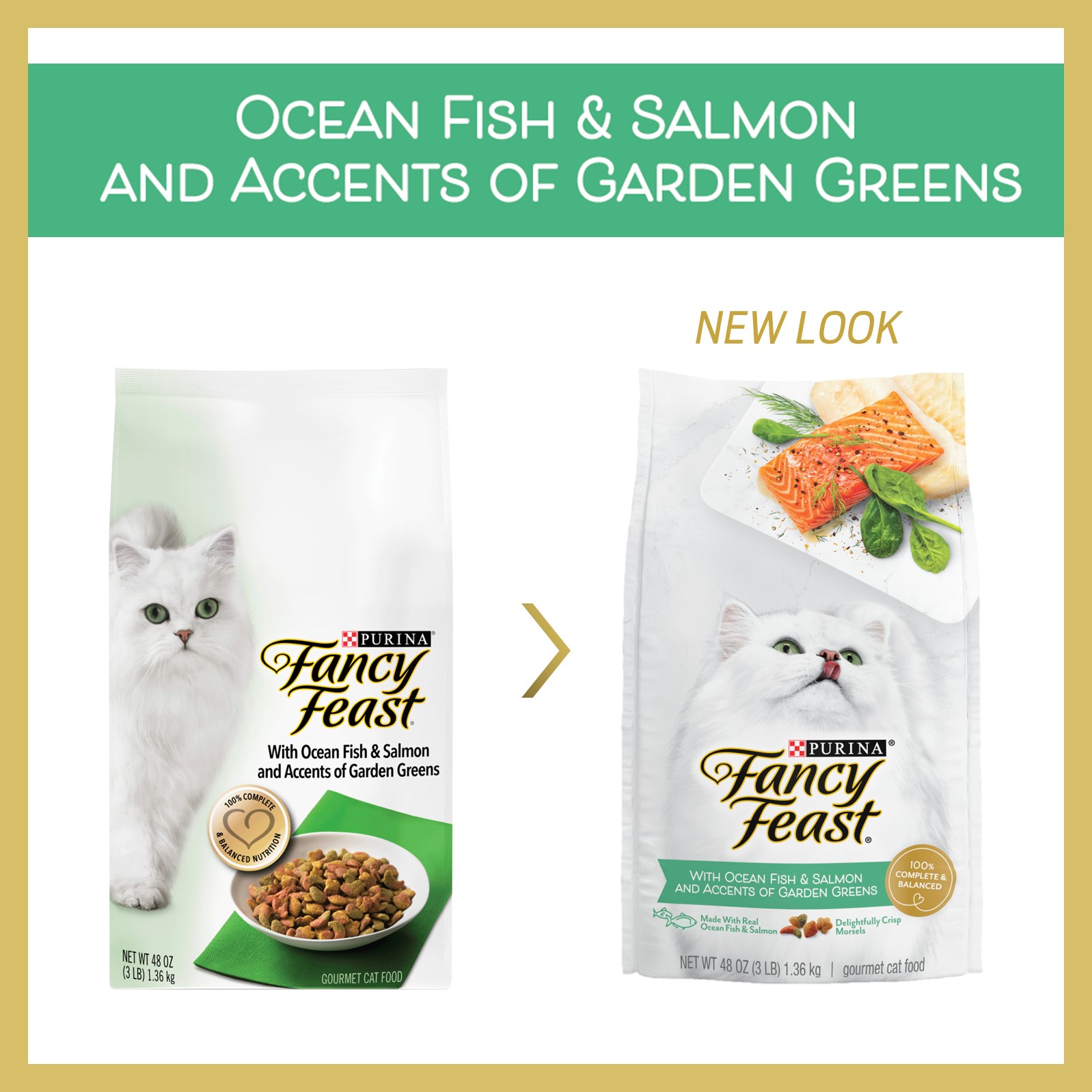 Fancy Feast Cat 1.36kg Gourmet Gold Ocean Fish & Salmon Dry Cat Food image 3