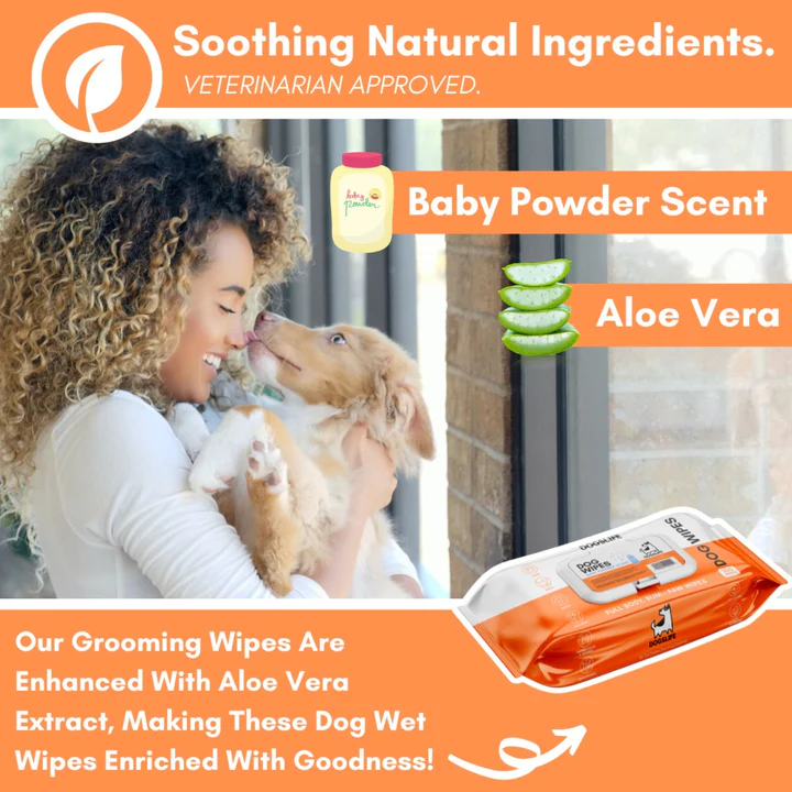 Dogslife Baby Powder Scented Grooming Wipes 100pcs image 4