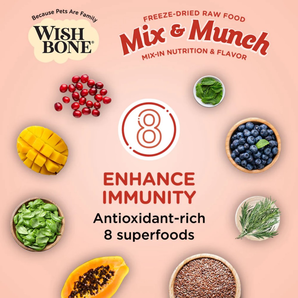Wishbone Dog 350g Mix & Munch Beef & Venison Grain-Free Freeze-Dried Raw Food Dog Food Topper image 2